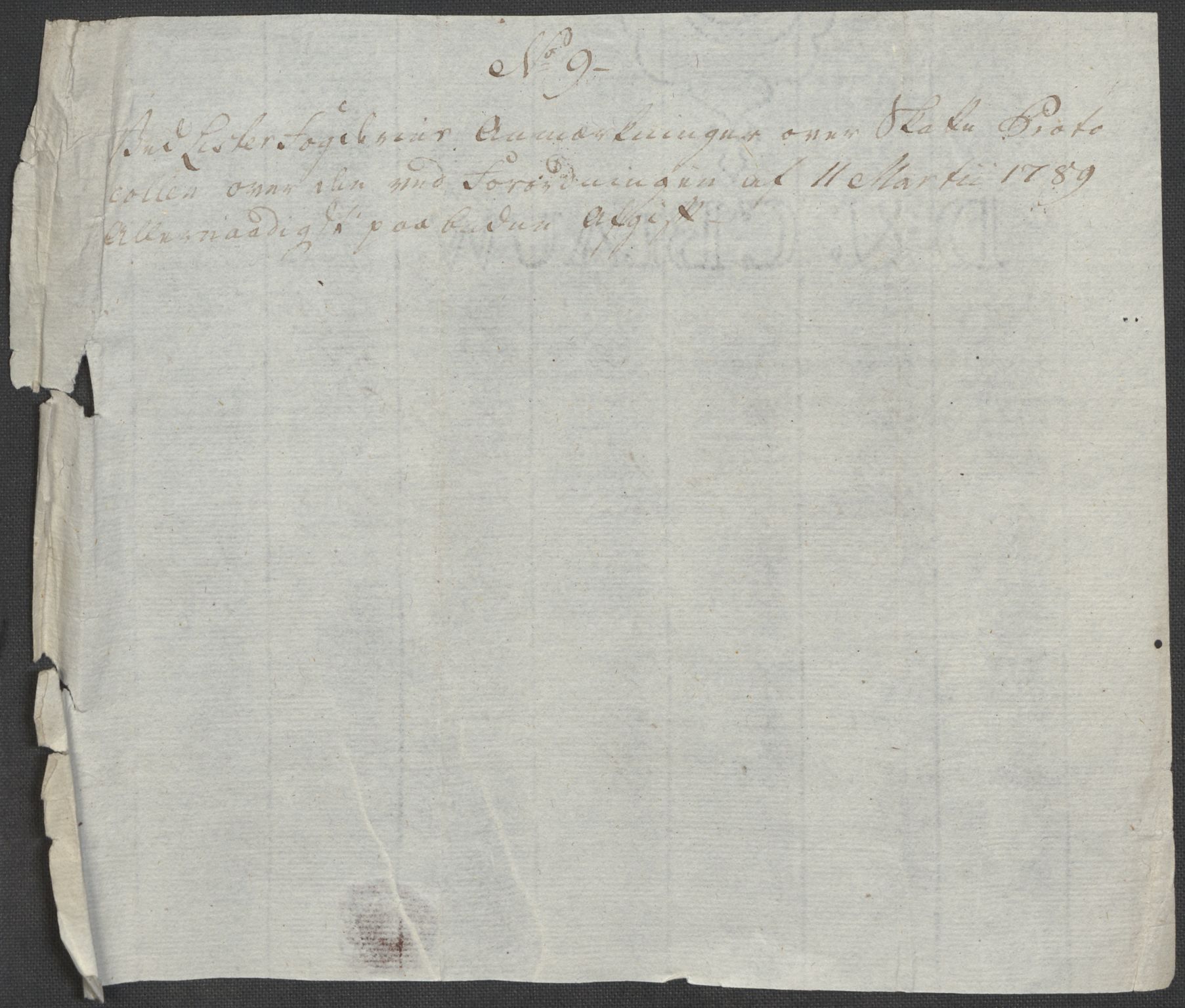 Rentekammeret inntil 1814, Reviderte regnskaper, Mindre regnskaper, AV/RA-EA-4068/Rf/Rfe/L0021: Larvik grevskap, Lista fogderi, 1789, p. 240