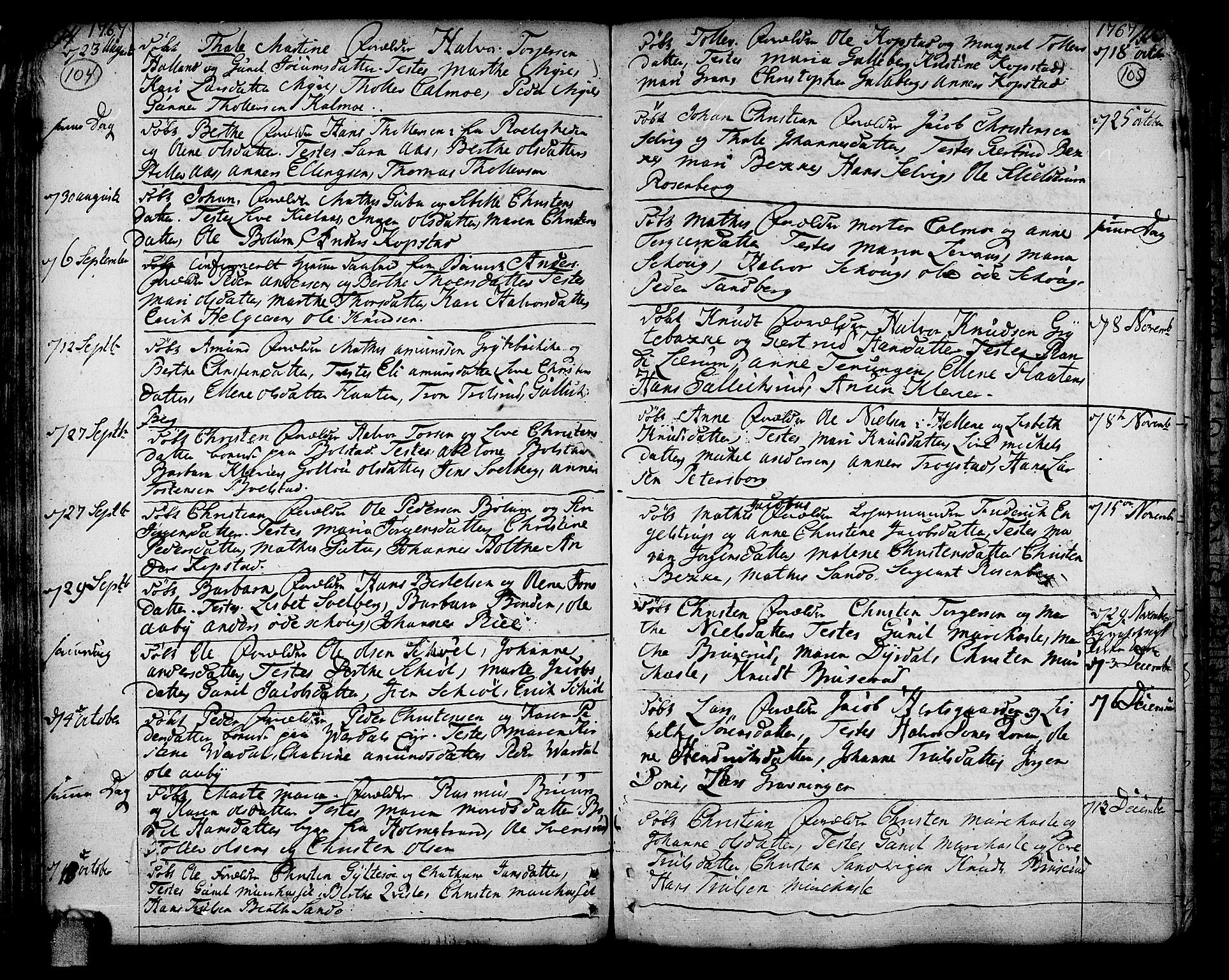 Sande Kirkebøker, AV/SAKO-A-53/F/Fa/L0001: Parish register (official) no. 1, 1753-1803, p. 104-105