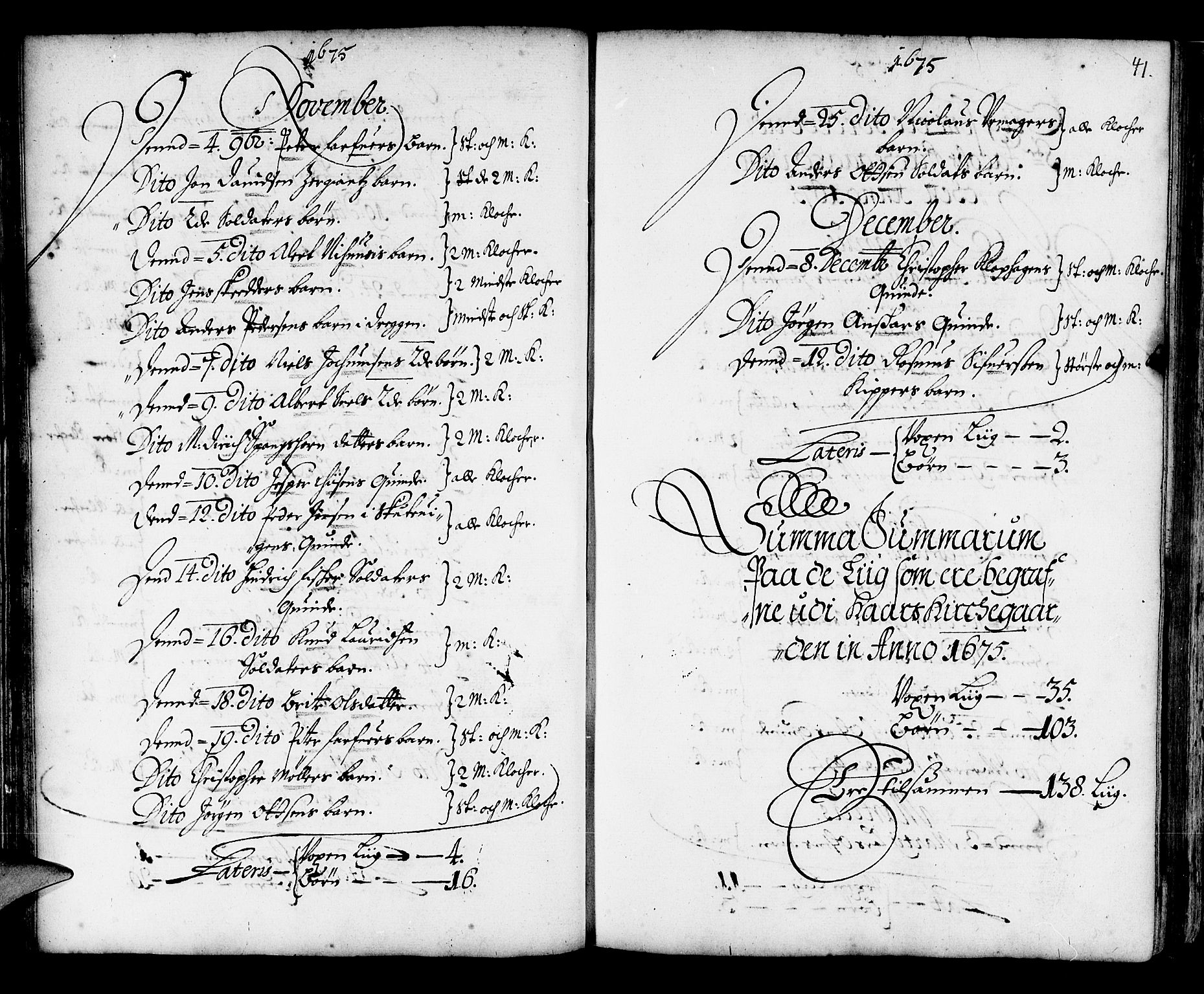 Korskirken sokneprestembete, AV/SAB-A-76101/H/Haa/L0001: Parish register (official) no. A 1, 1674-1688, p. 41