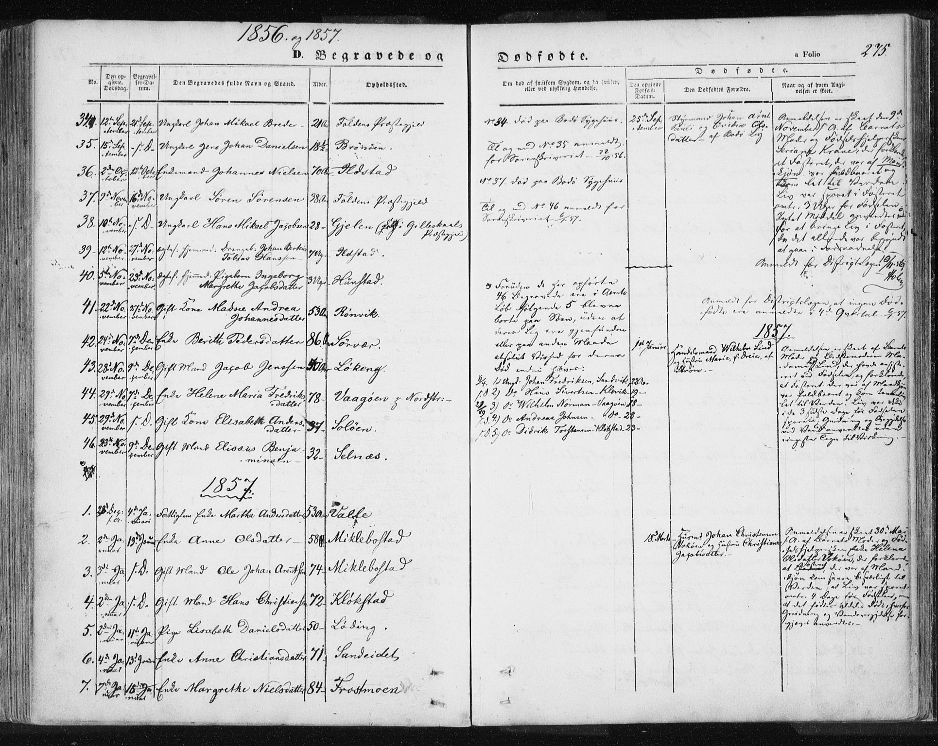 Ministerialprotokoller, klokkerbøker og fødselsregistre - Nordland, SAT/A-1459/801/L0007: Parish register (official) no. 801A07, 1845-1863, p. 275