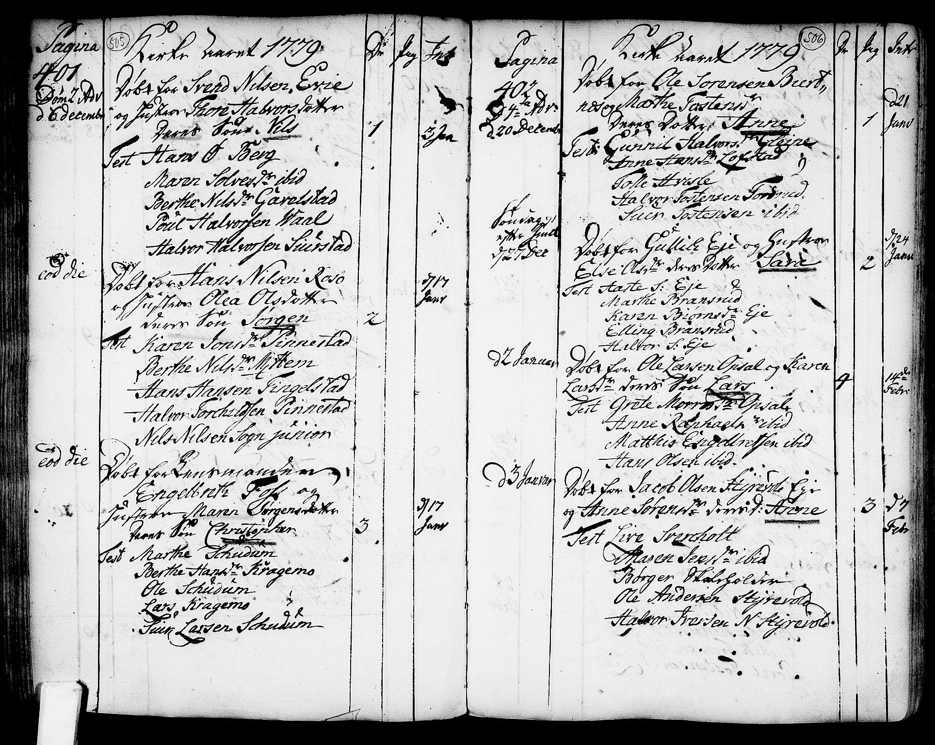 Lardal kirkebøker, AV/SAKO-A-350/F/Fa/L0003: Parish register (official) no. I 3, 1733-1815, p. 505-506