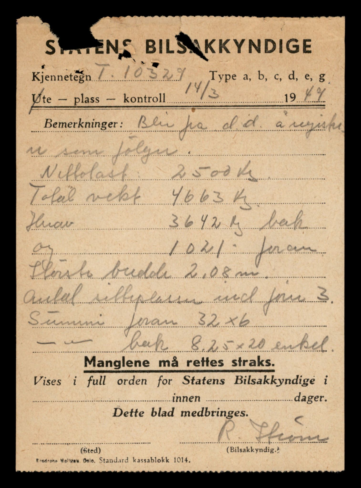 Møre og Romsdal vegkontor - Ålesund trafikkstasjon, AV/SAT-A-4099/F/Fe/L0012: Registreringskort for kjøretøy T 1290 - T 1450, 1927-1998, p. 3234