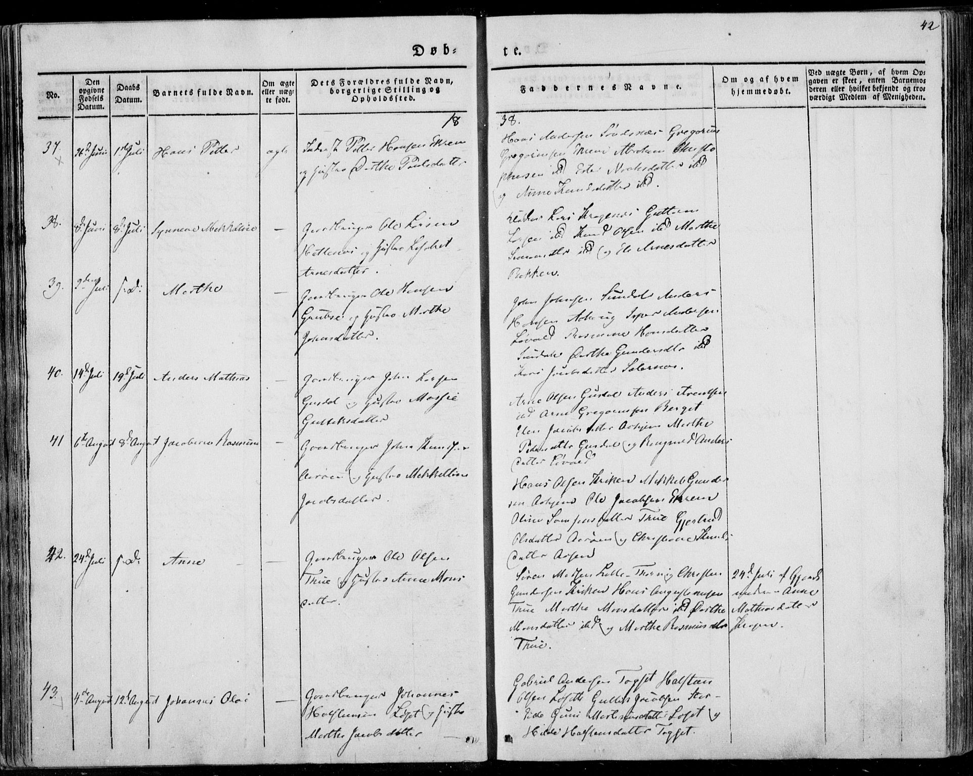 Ministerialprotokoller, klokkerbøker og fødselsregistre - Møre og Romsdal, AV/SAT-A-1454/501/L0005: Parish register (official) no. 501A05, 1831-1844, p. 42