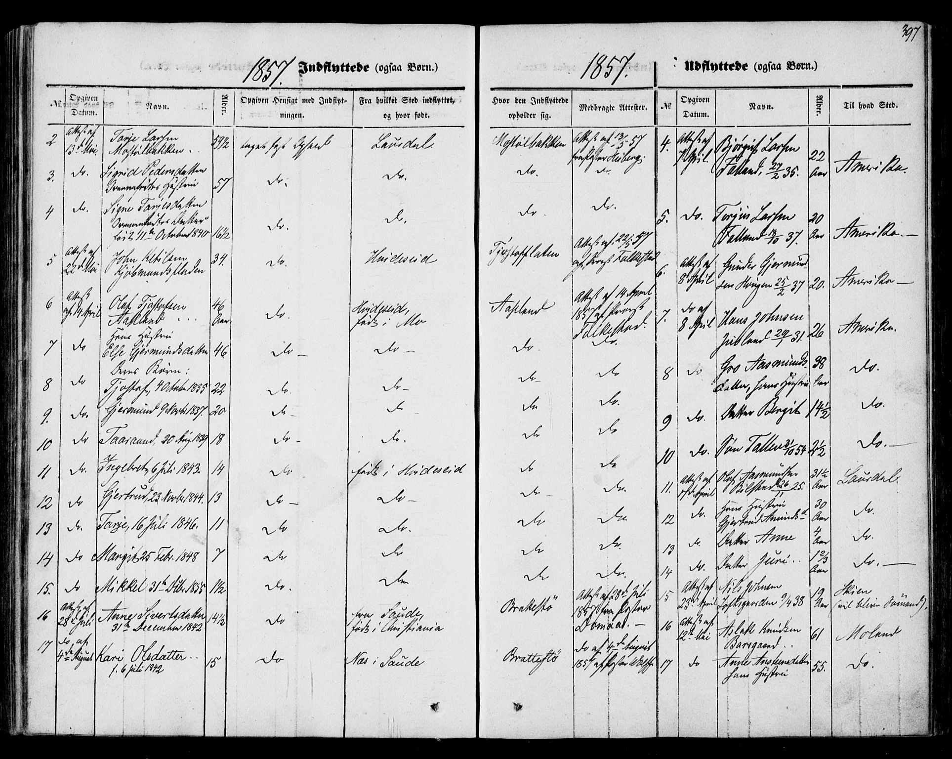 Mo kirkebøker, SAKO/A-286/F/Fa/L0005: Parish register (official) no. I 5, 1844-1864, p. 397