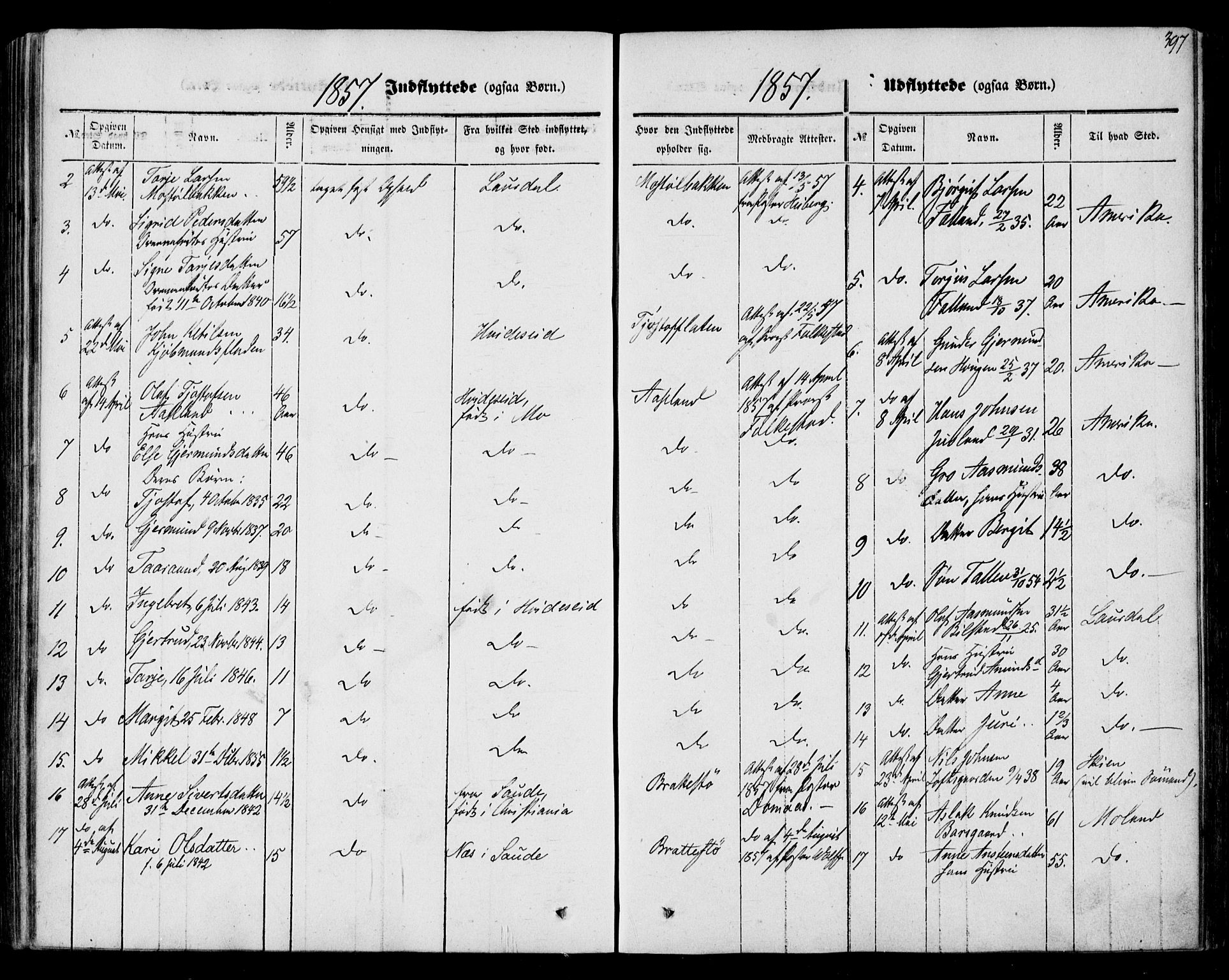 Mo kirkebøker, AV/SAKO-A-286/F/Fa/L0005: Parish register (official) no. I 5, 1844-1864, p. 397