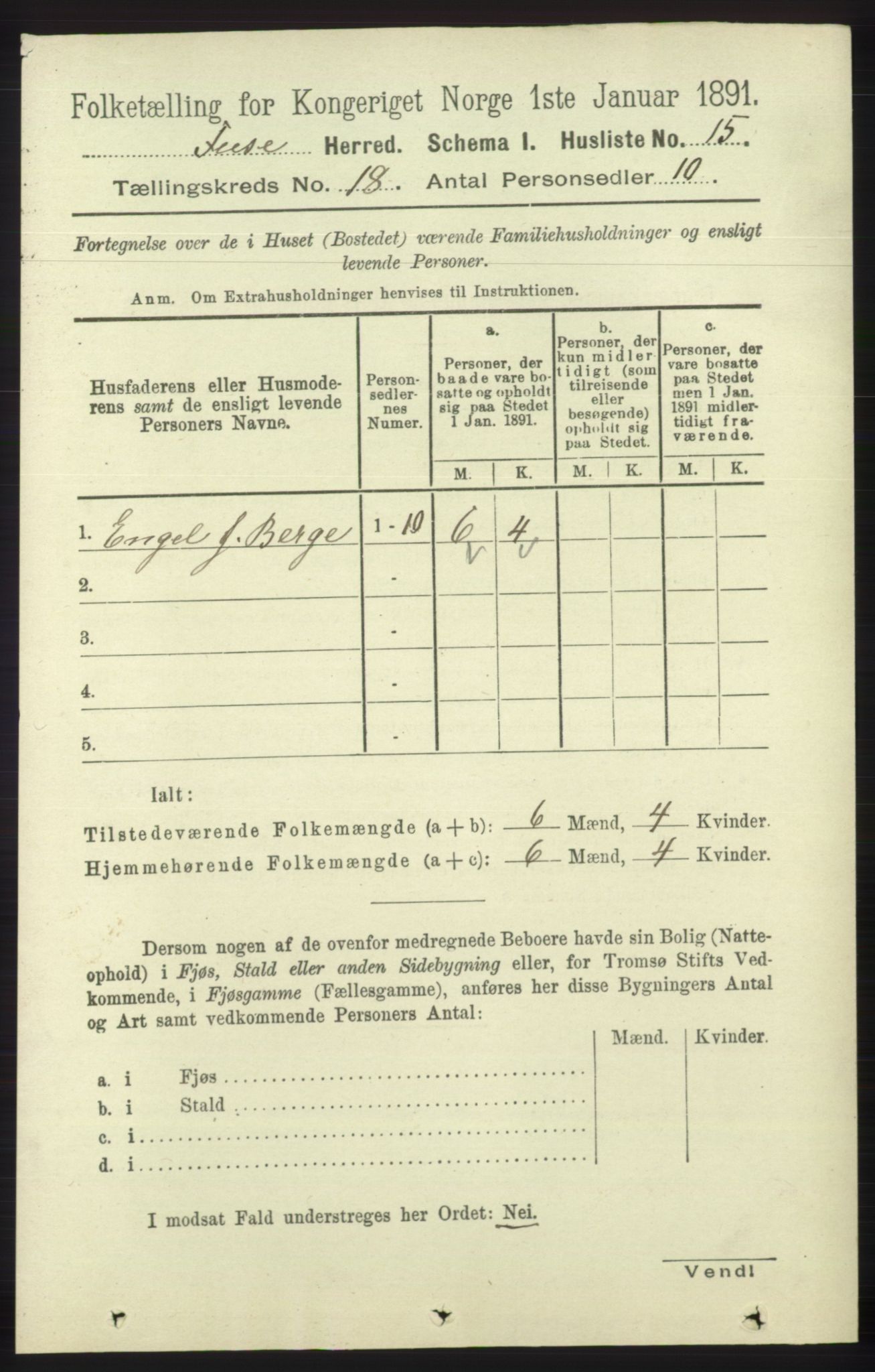 RA, 1891 census for 1241 Fusa, 1891, p. 4107