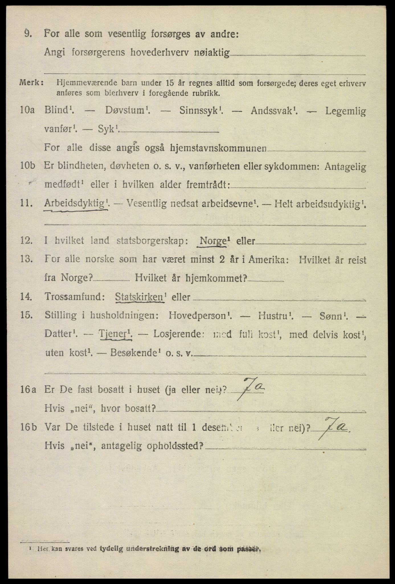 SAH, 1920 census for Kolbu, 1920, p. 3645