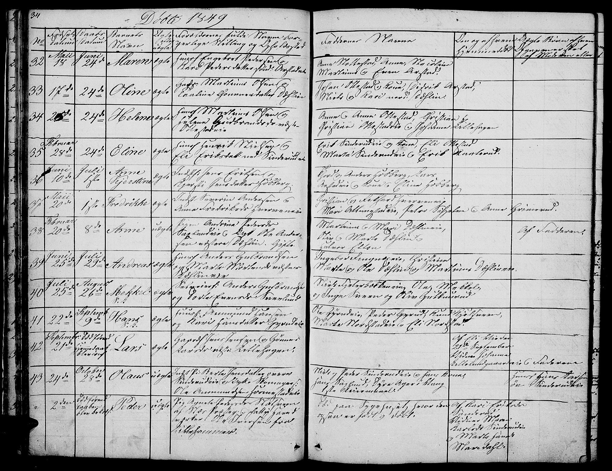 Stange prestekontor, AV/SAH-PREST-002/L/L0002: Parish register (copy) no. 2, 1838-1879, p. 34