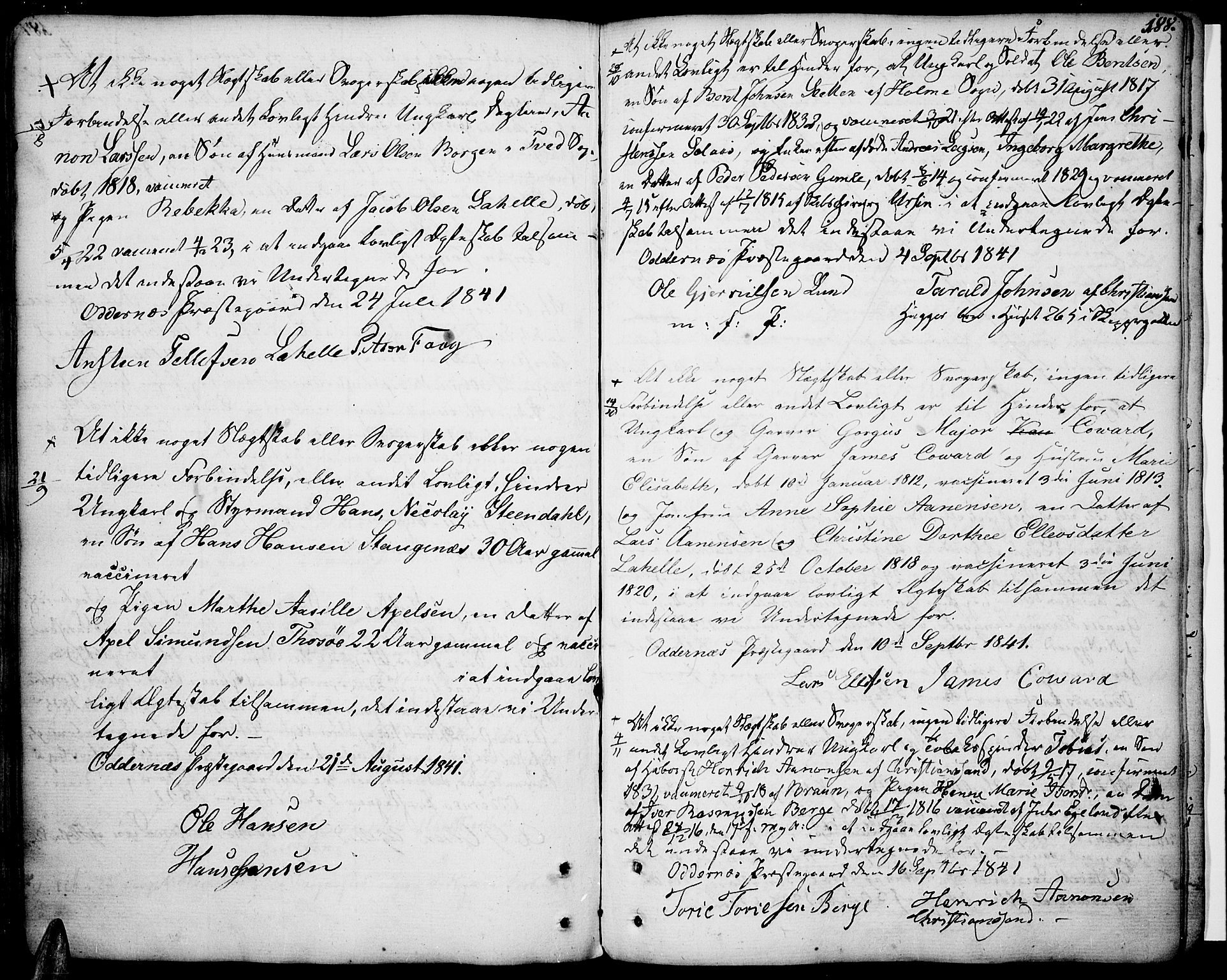 Oddernes sokneprestkontor, AV/SAK-1111-0033/F/Fa/Faa/L0004: Parish register (official) no. A 4, 1764-1820, p. 188