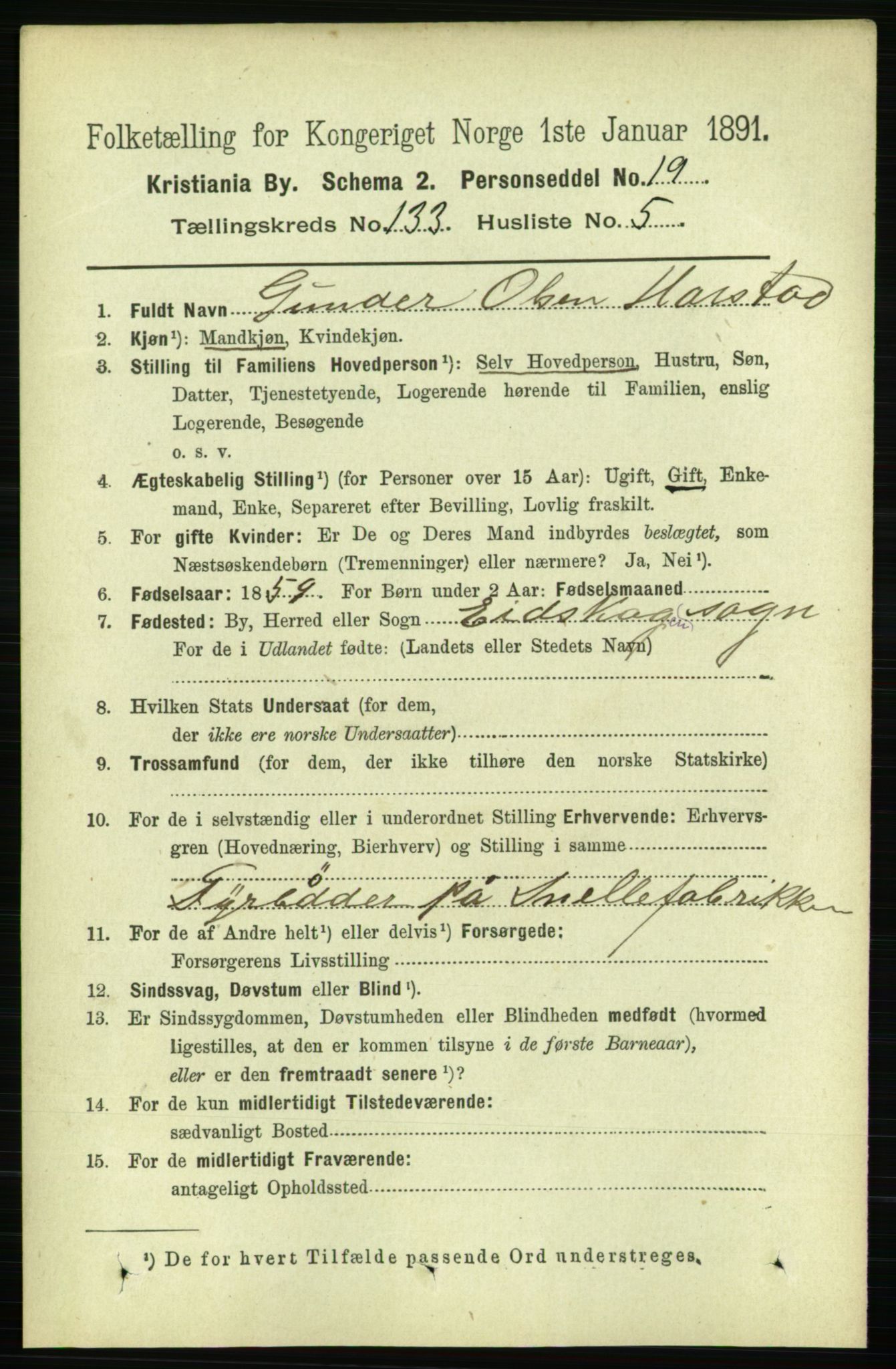 RA, 1891 census for 0301 Kristiania, 1891, p. 72636