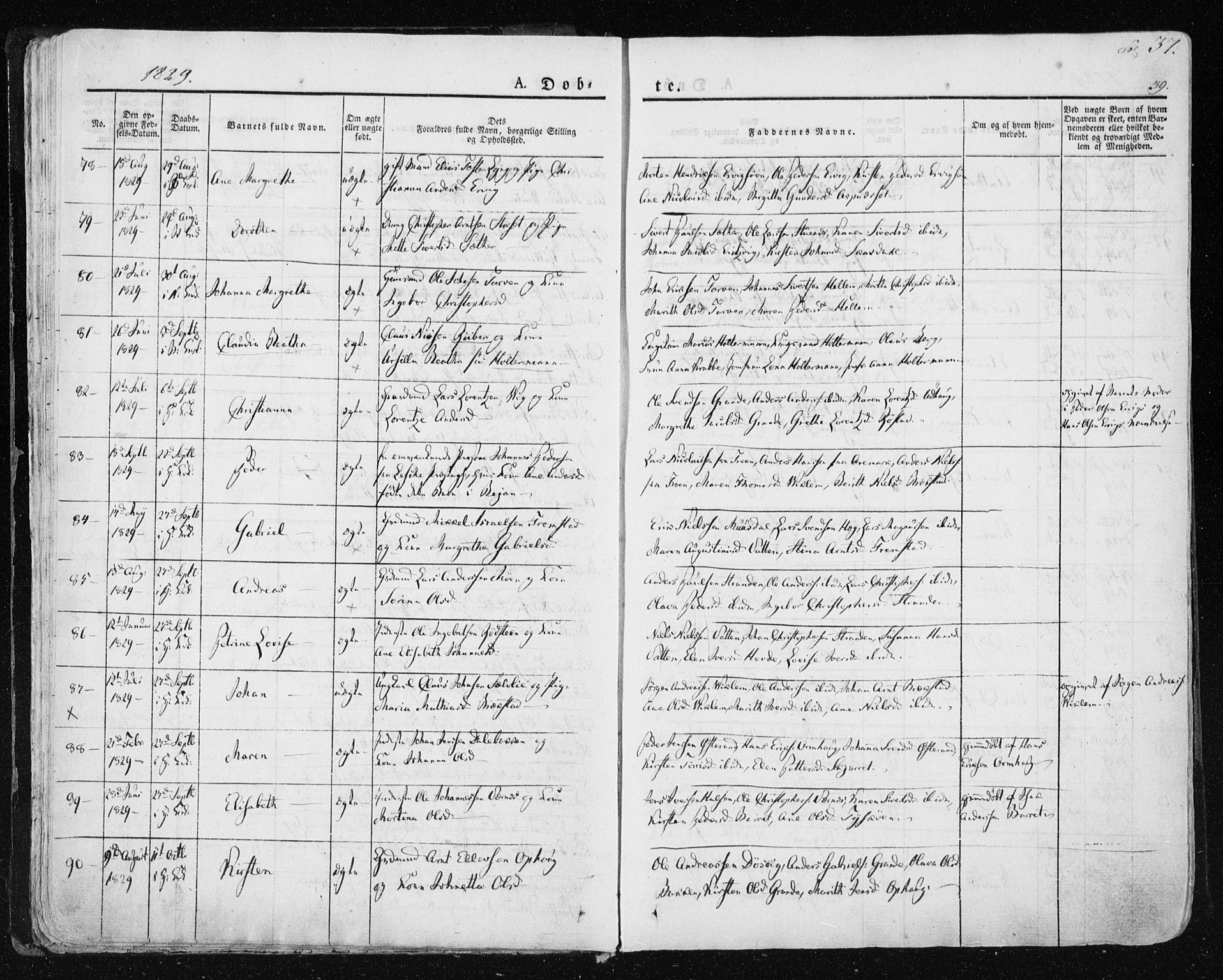 Ministerialprotokoller, klokkerbøker og fødselsregistre - Sør-Trøndelag, SAT/A-1456/659/L0735: Parish register (official) no. 659A05, 1826-1841, p. 37