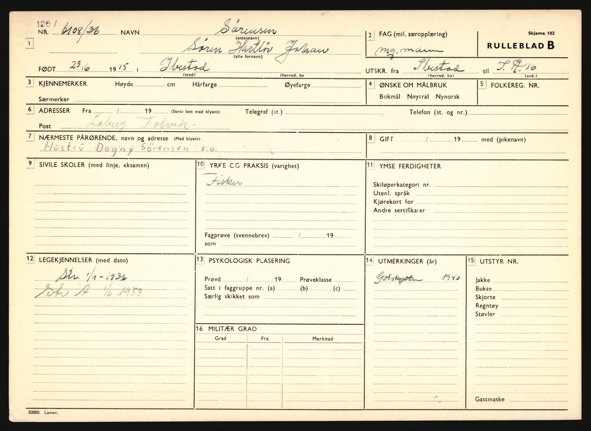 Forsvaret, Troms infanteriregiment nr. 16, AV/RA-RAFA-3146/P/Pa/L0020: Rulleblad for regimentets menige mannskaper, årsklasse 1936, 1936, p. 1283