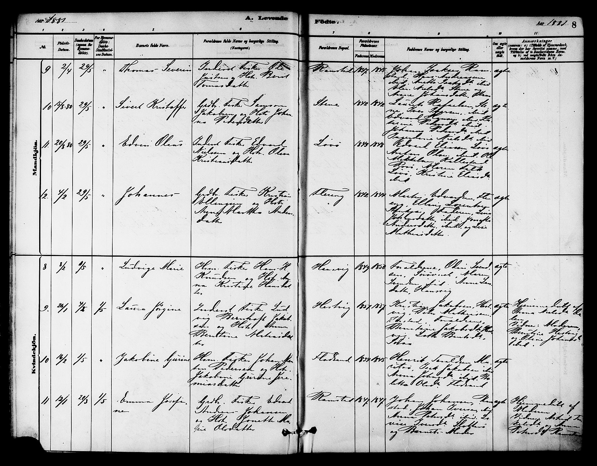 Ministerialprotokoller, klokkerbøker og fødselsregistre - Nord-Trøndelag, AV/SAT-A-1458/784/L0672: Parish register (official) no. 784A07, 1880-1887, p. 8