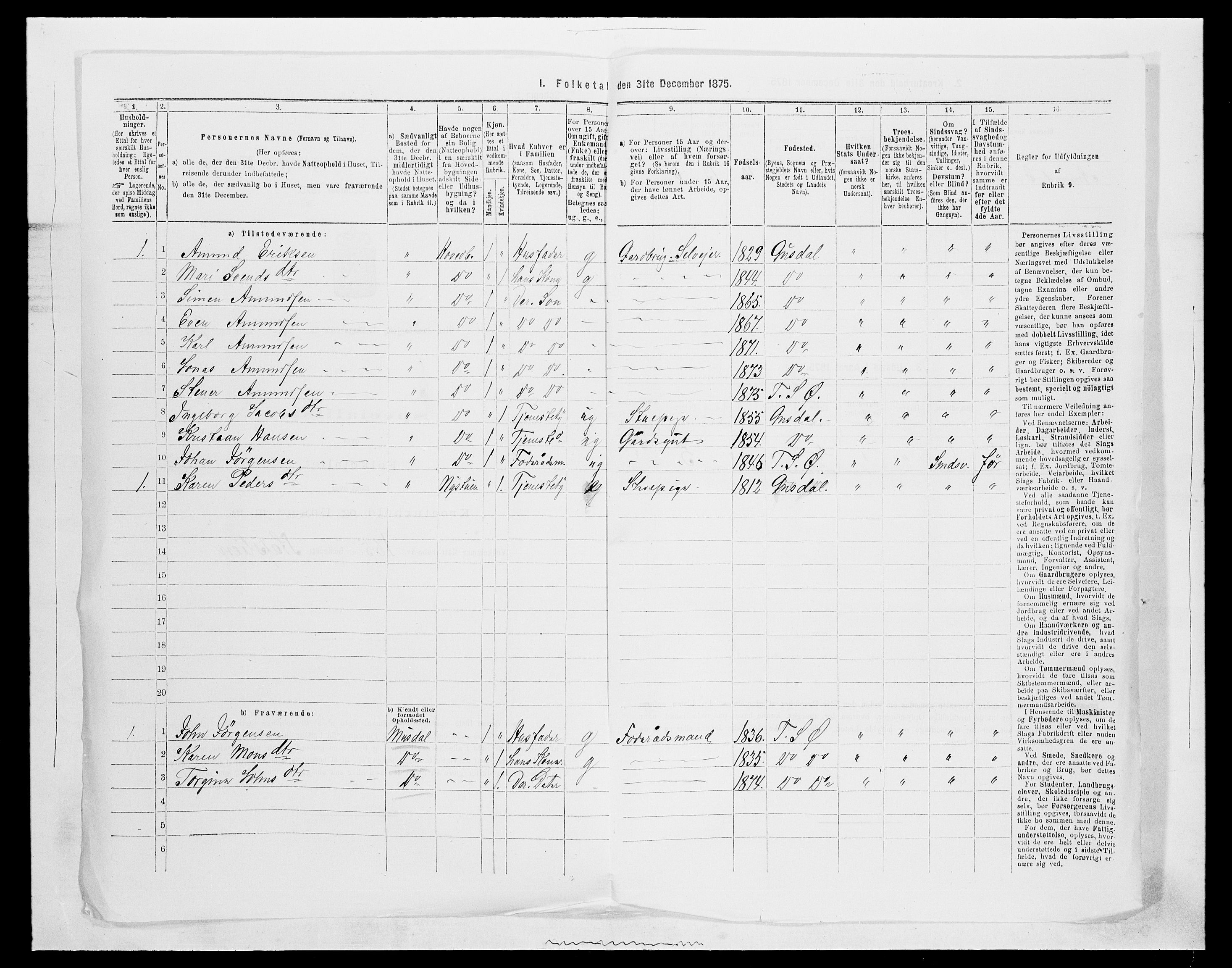 SAH, 1875 census for 0521P Øyer, 1875, p. 1141