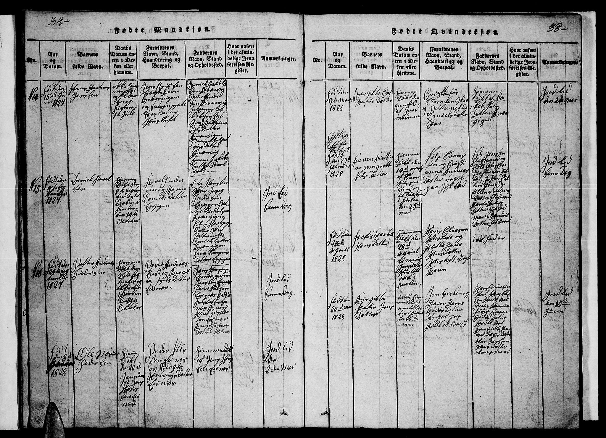 Ministerialprotokoller, klokkerbøker og fødselsregistre - Nordland, AV/SAT-A-1459/857/L0826: Parish register (copy) no. 857C01, 1821-1852, p. 34-35