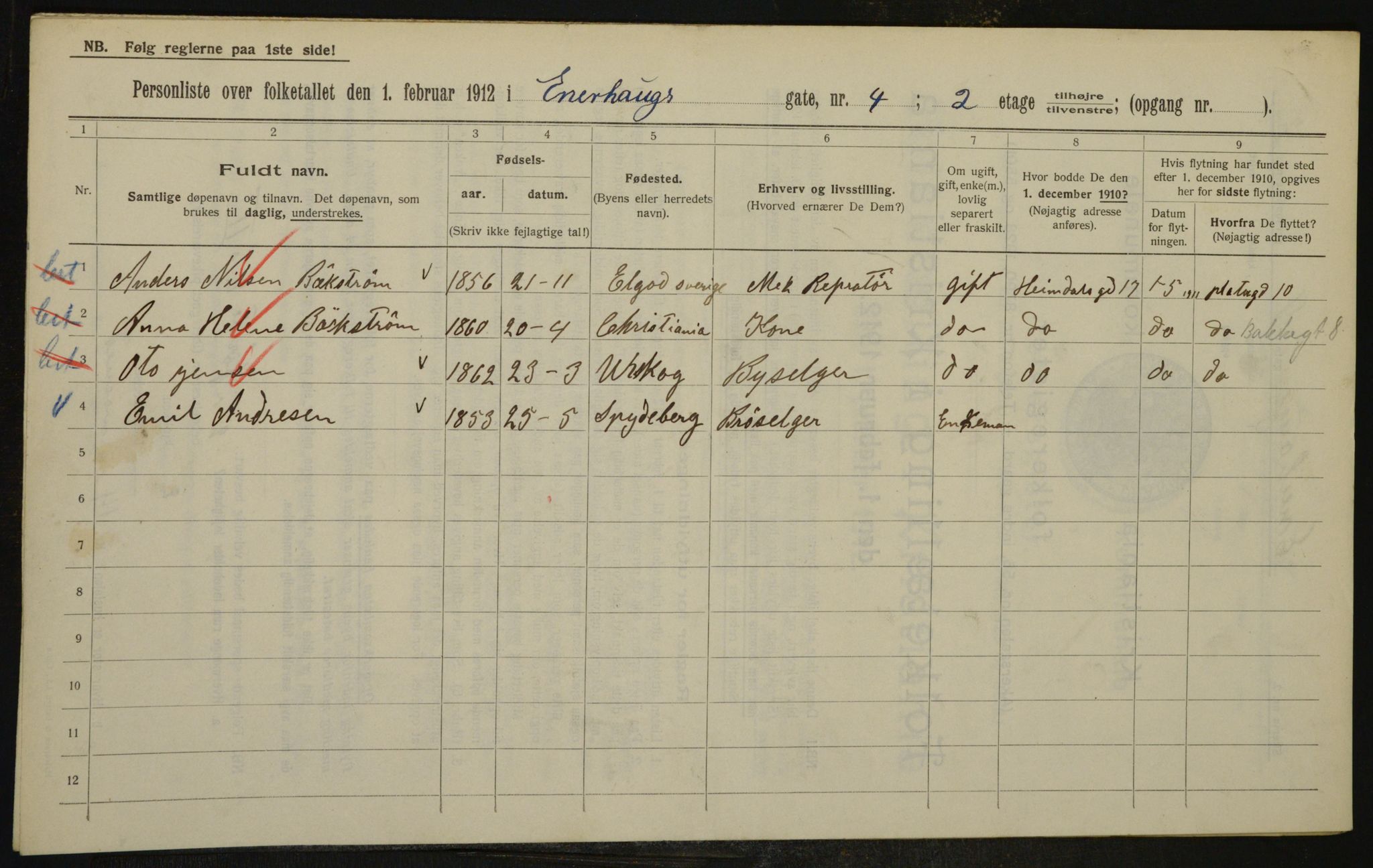 OBA, Municipal Census 1912 for Kristiania, 1912, p. 21467