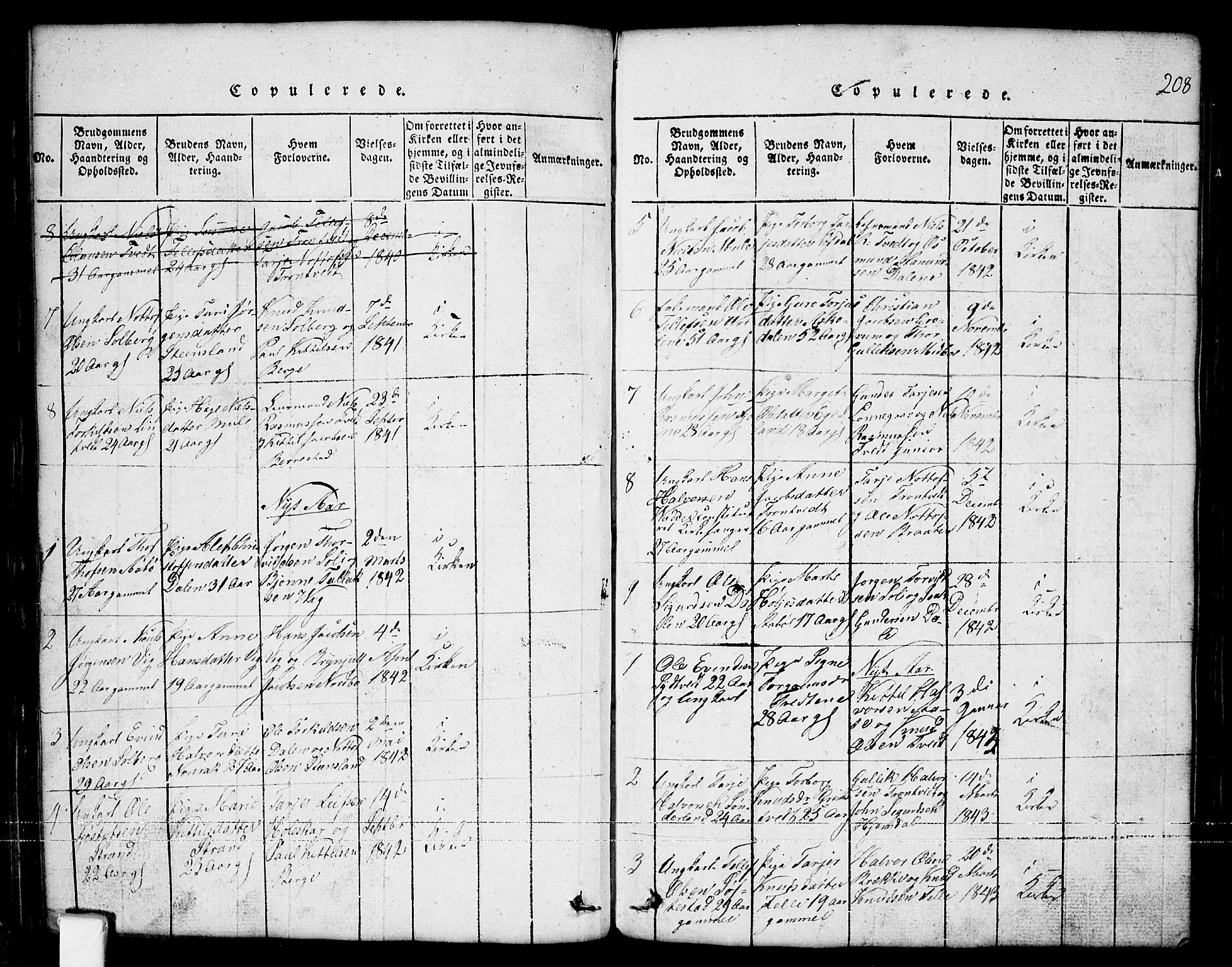 Nissedal kirkebøker, SAKO/A-288/G/Ga/L0001: Parish register (copy) no. I 1, 1814-1860, p. 208