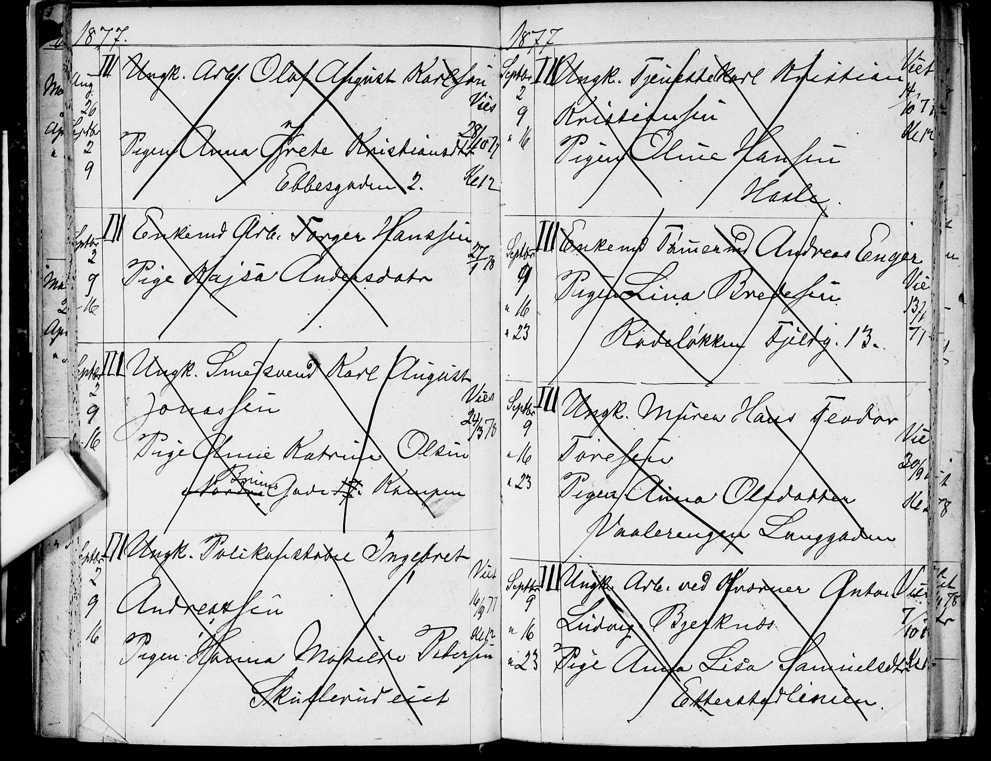 Østre Aker prestekontor Kirkebøker, AV/SAO-A-10840/H/Ha/L0003: Banns register no. I 3, 1873-1878