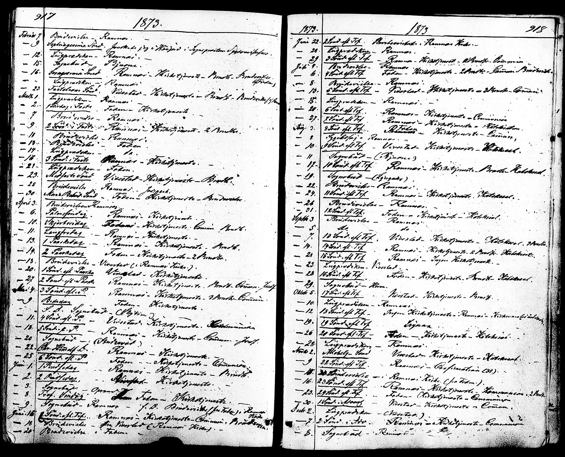 Ramnes kirkebøker, SAKO/A-314/F/Fa/L0006: Parish register (official) no. I 6, 1862-1877, p. 917-918