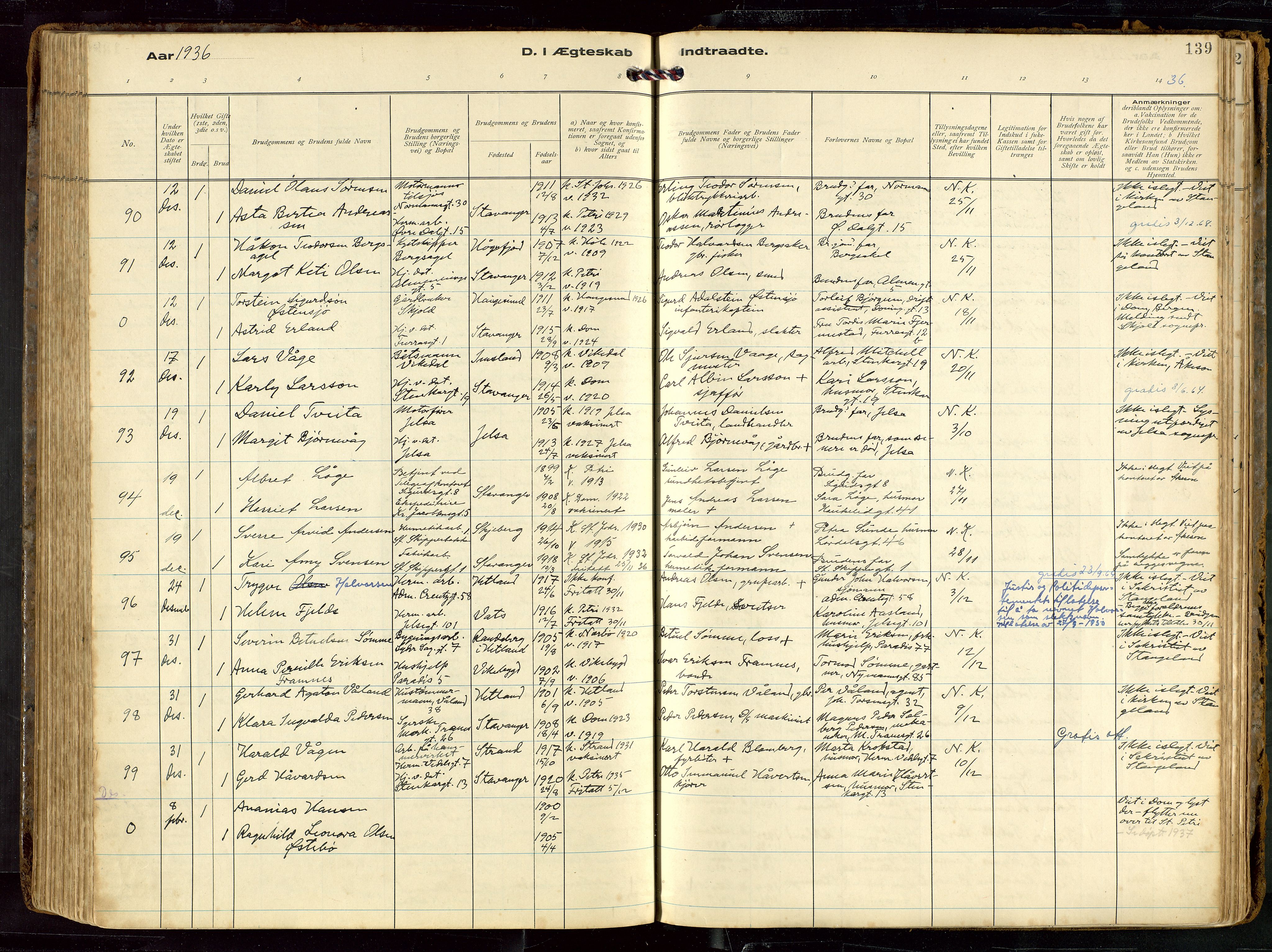 St. Petri sokneprestkontor, AV/SAST-A-101813/002/D/L0002: Parish register (official) no. A 27, 1921-1942, p. 139