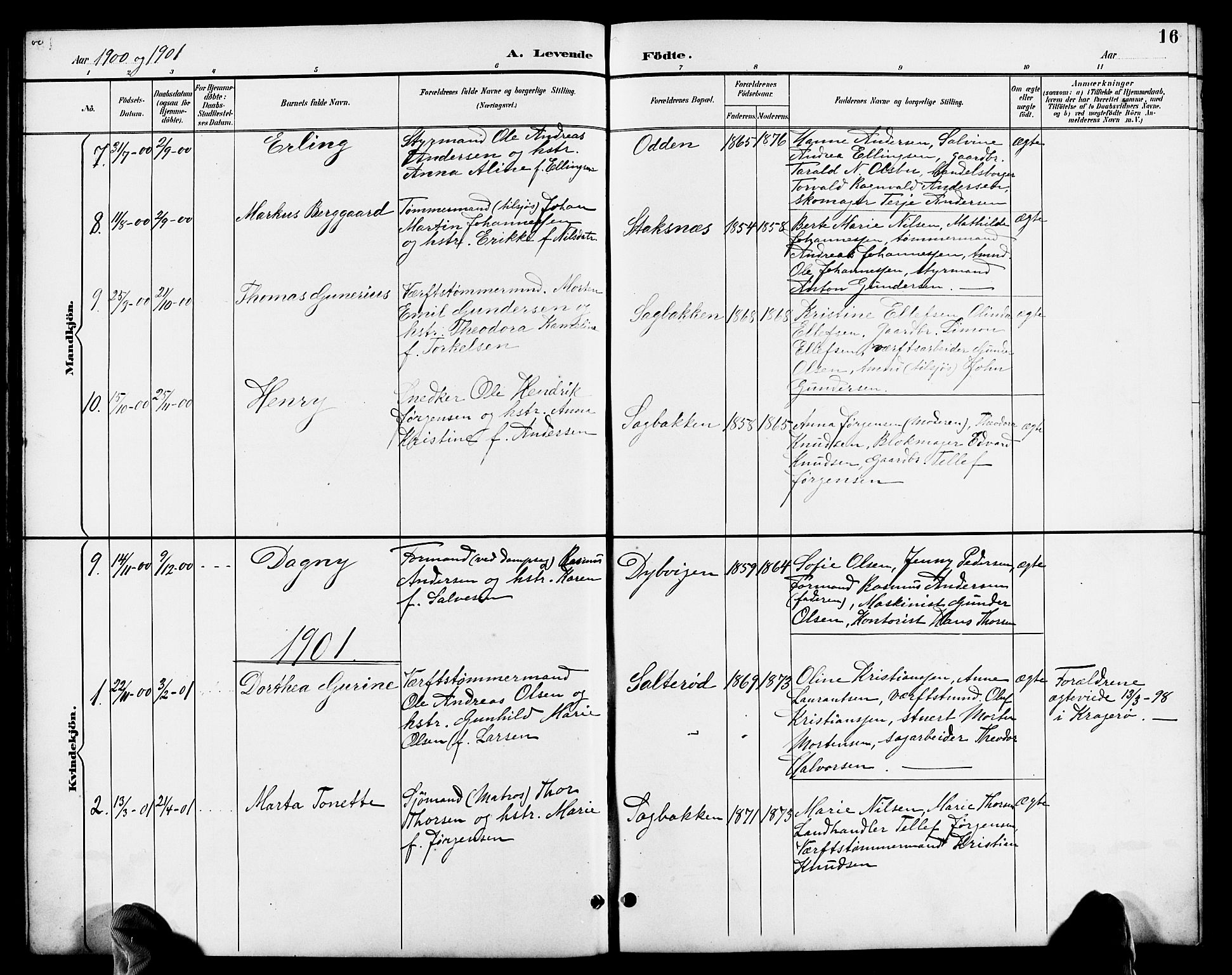 Austre Moland sokneprestkontor, AV/SAK-1111-0001/F/Fb/Fbb/L0002: Parish register (copy) no. B 2, 1894-1918, p. 16