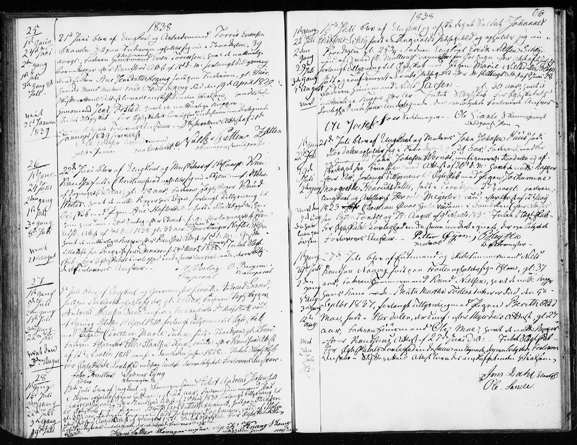 Ministerialprotokoller, klokkerbøker og fødselsregistre - Sør-Trøndelag, SAT/A-1456/601/L0046: Parish register (official) no. 601A14, 1830-1841, p. 66