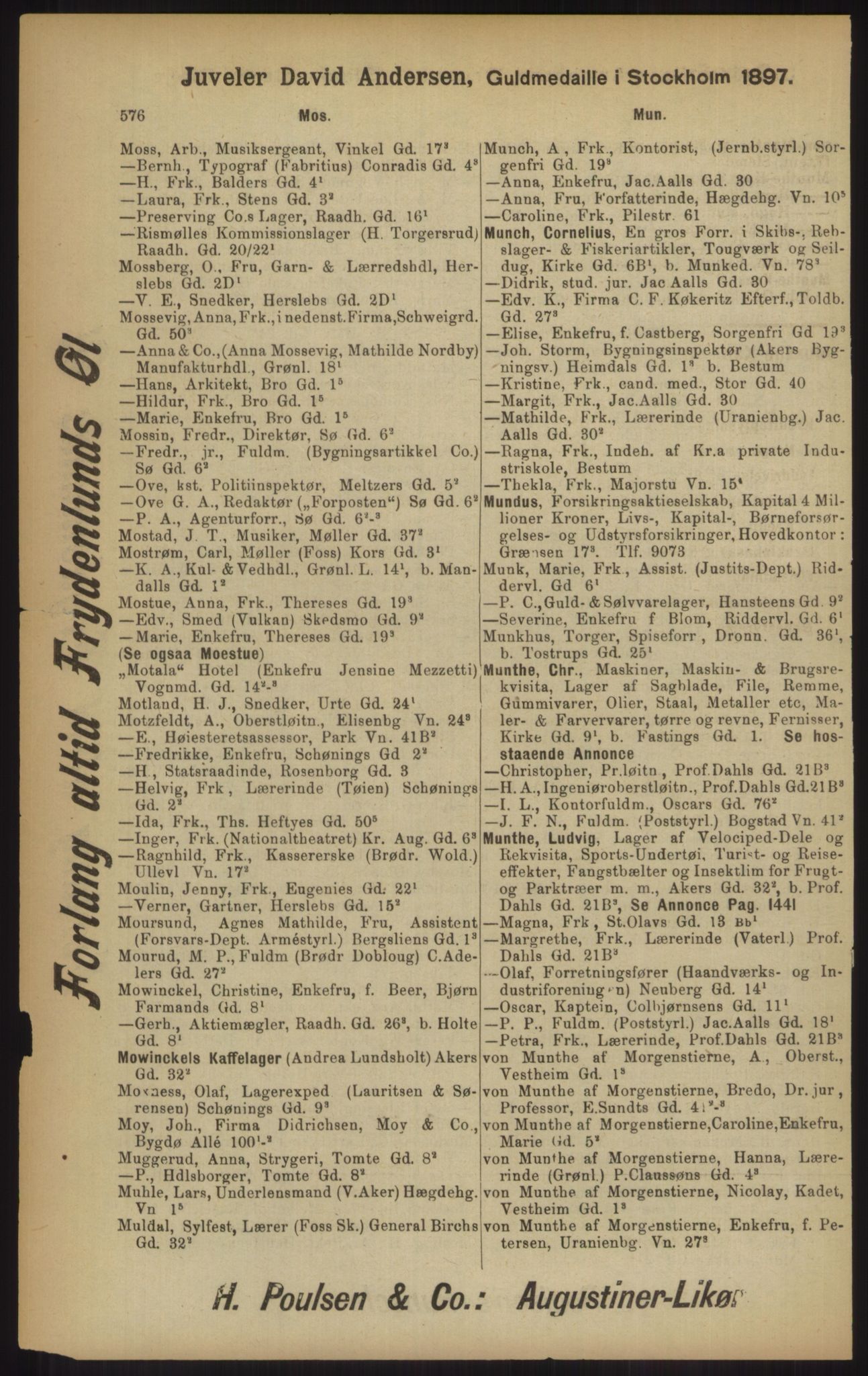 Kristiania/Oslo adressebok, PUBL/-, 1902, p. 576