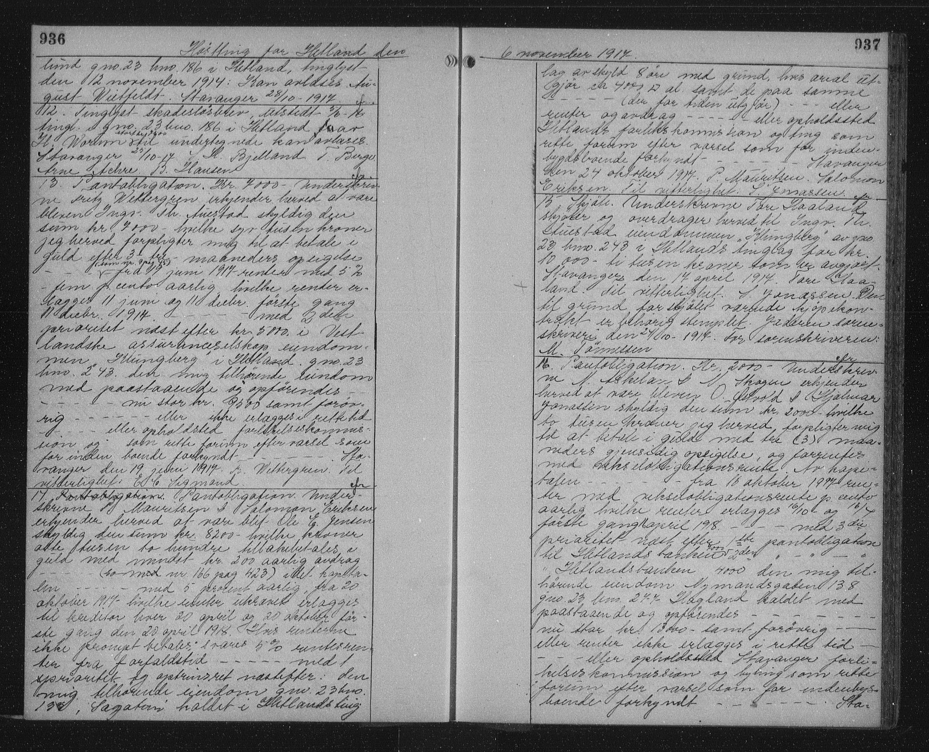 Jæren sorenskriveri, SAST/A-100310/01/4/41/41BF/L0030: Mortgage book no. 30b, 1917-1917, p. 936-937
