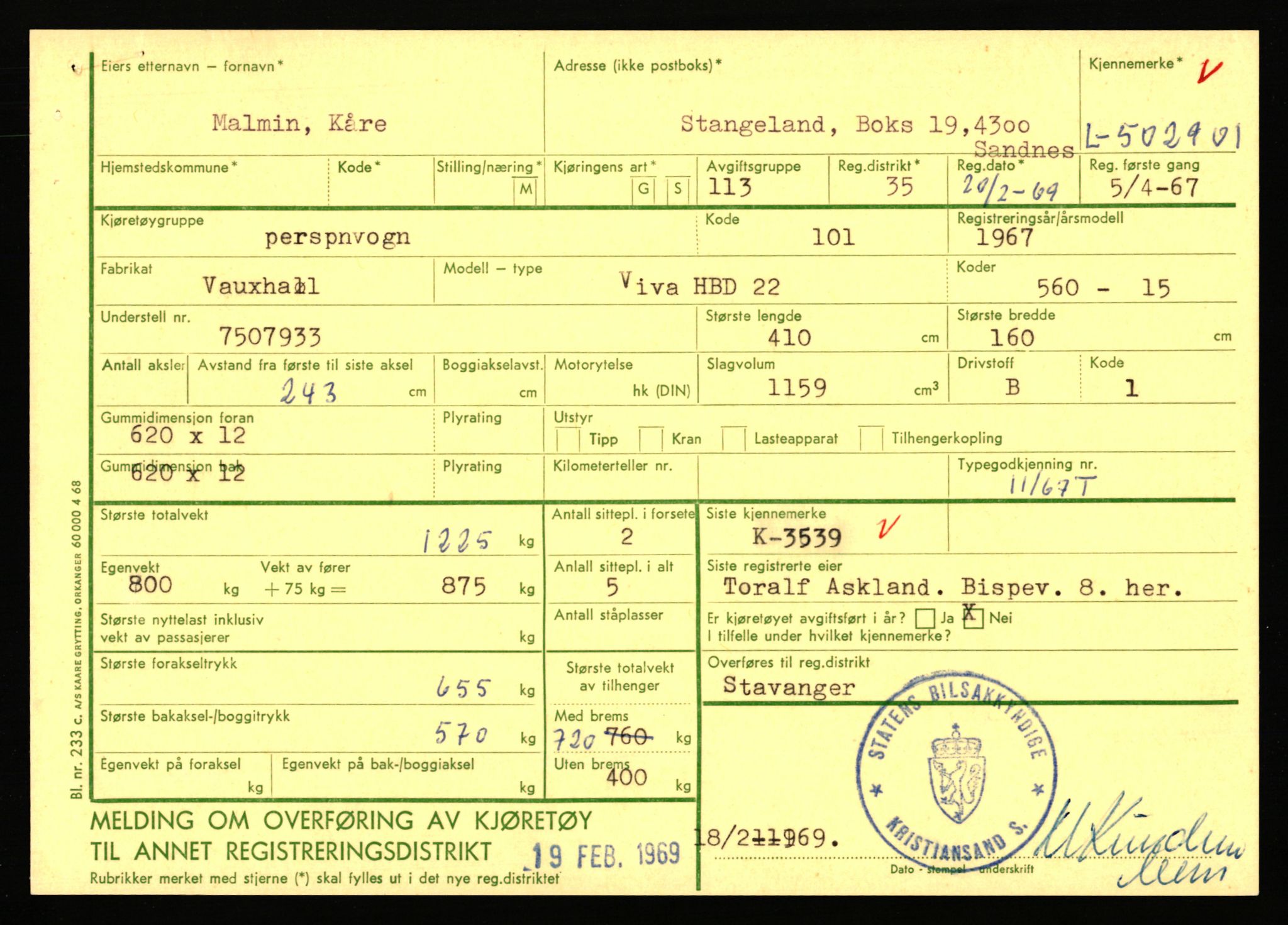 Stavanger trafikkstasjon, AV/SAST-A-101942/0/F/L0077: L-500000 - L-502999, 1930-1971, p. 2175