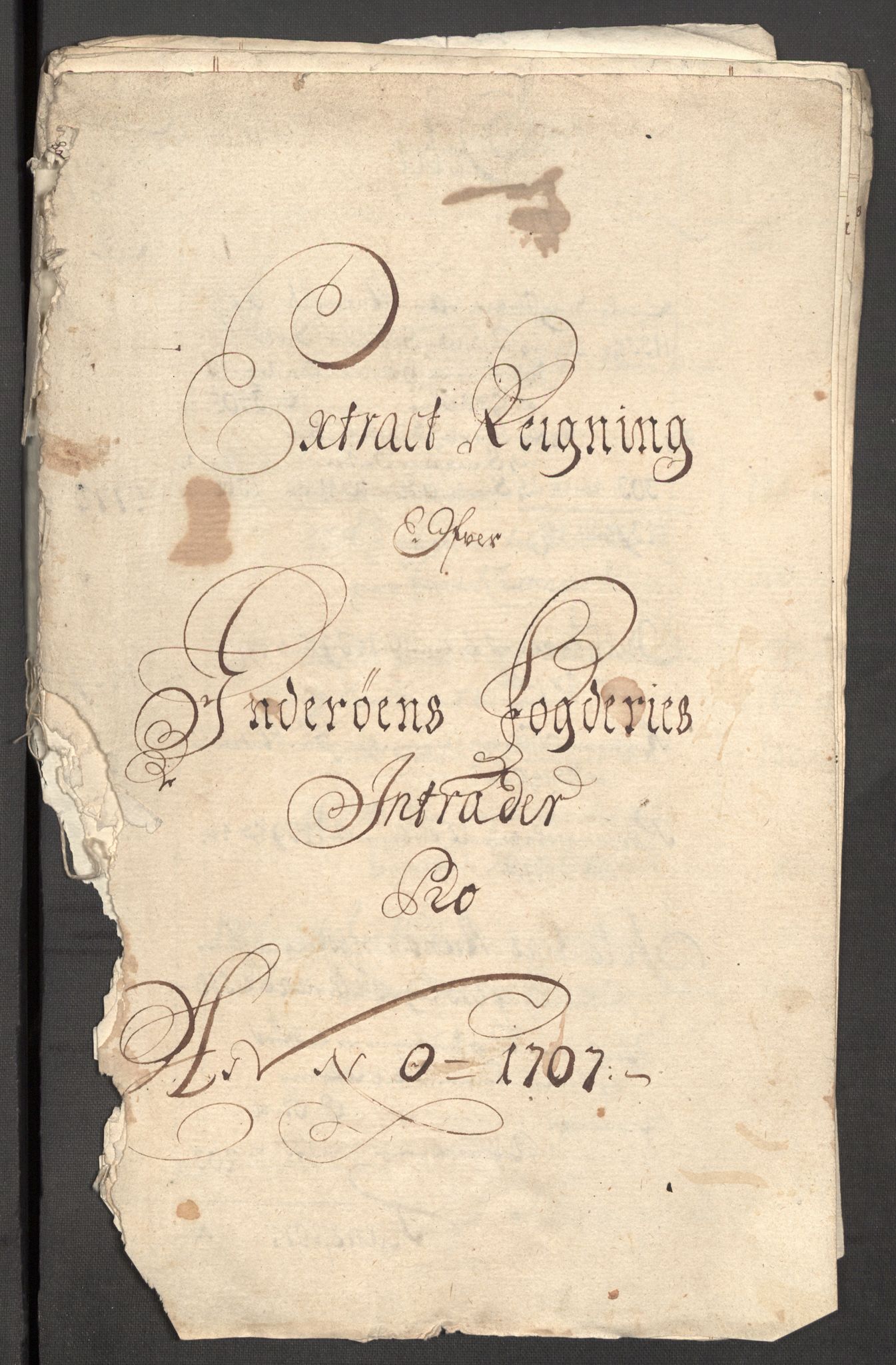 Rentekammeret inntil 1814, Reviderte regnskaper, Fogderegnskap, AV/RA-EA-4092/R63/L4315: Fogderegnskap Inderøy, 1706-1707, p. 273