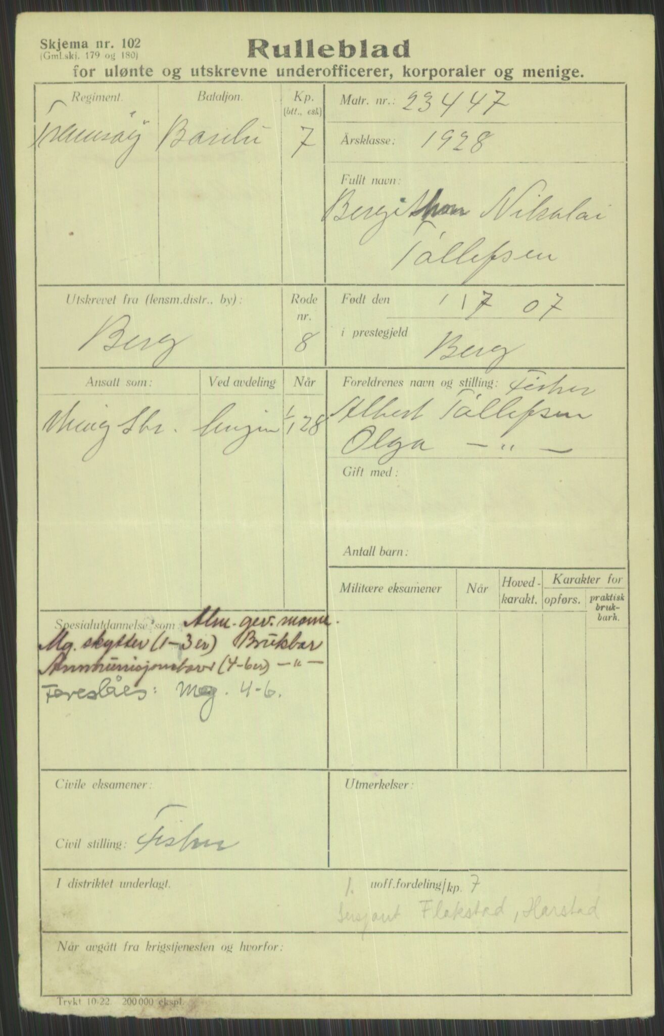 Forsvaret, Troms infanteriregiment nr. 16, AV/RA-RAFA-3146/P/Pa/L0013/0003: Rulleblad / Rulleblad for regimentets menige mannskaper, årsklasse 1928, 1928, p. 771