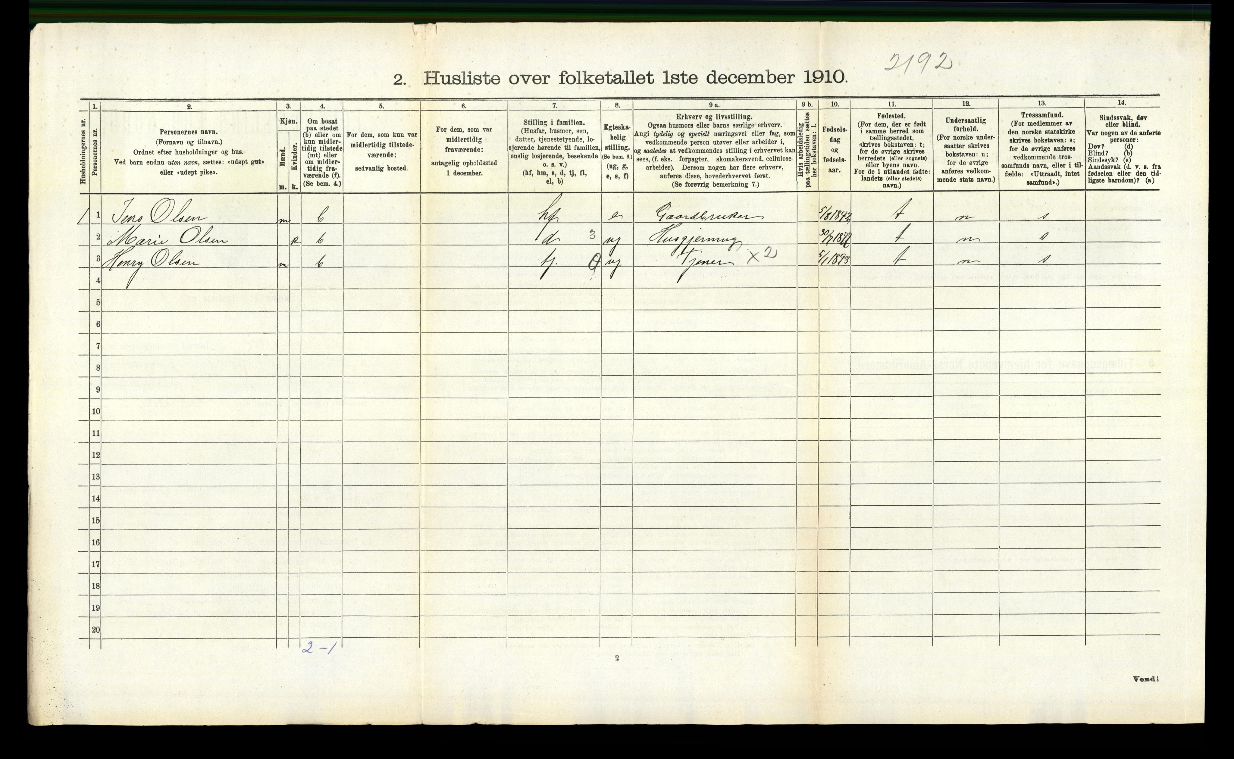 RA, 1910 census for Brunlanes, 1910, p. 1420