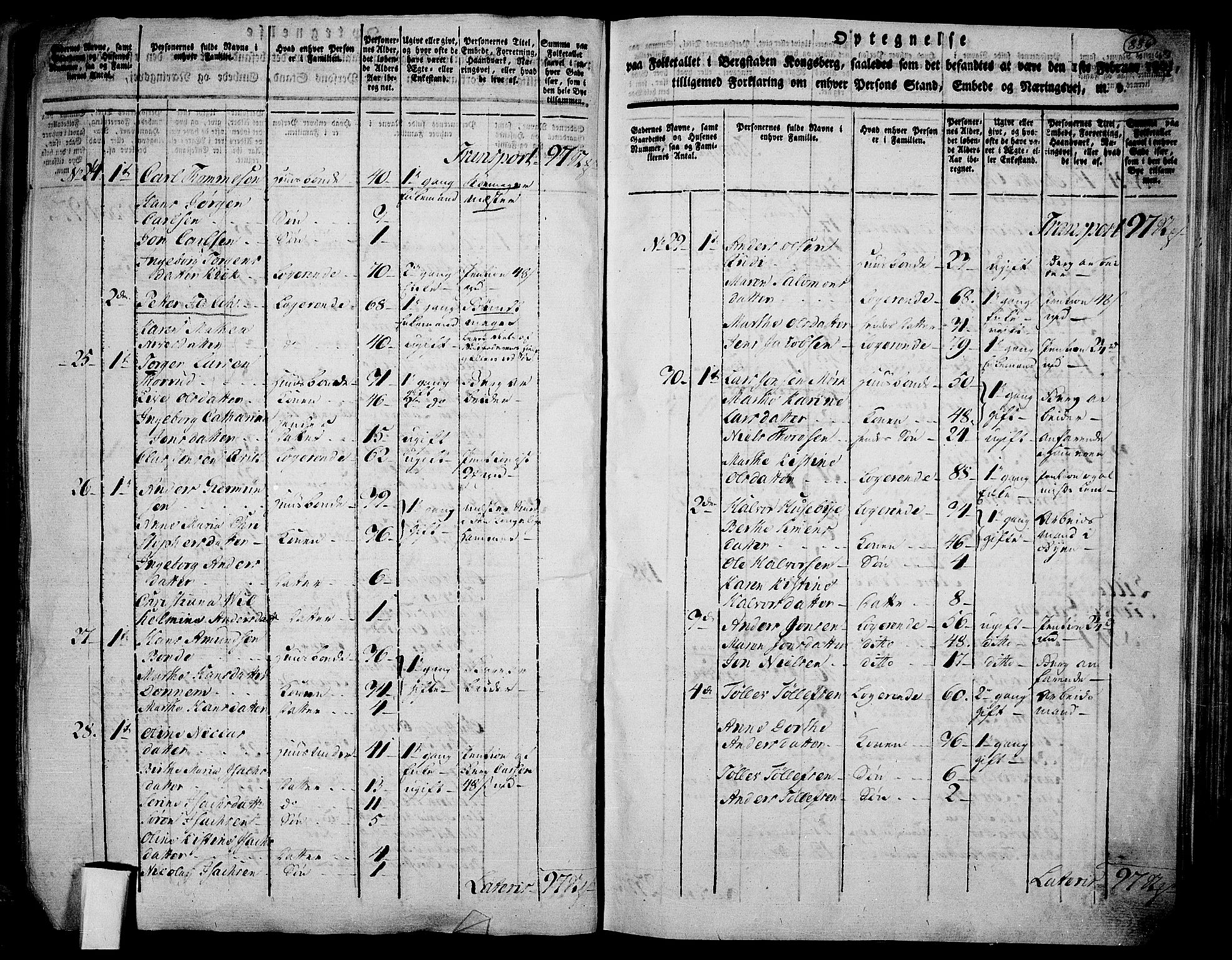 RA, 1801 census for 0604P Kongsberg, 1801, p. 885b-886a