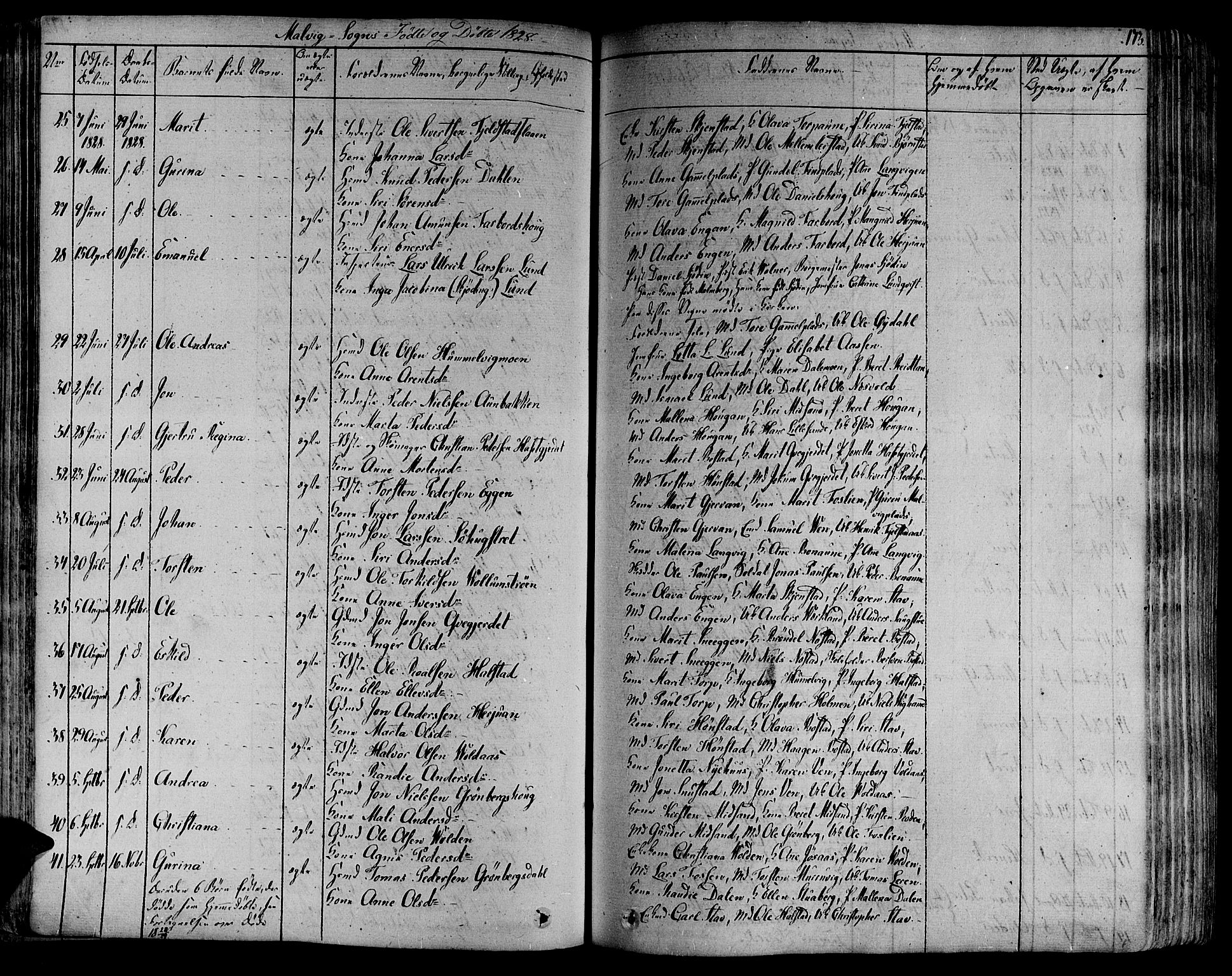 Ministerialprotokoller, klokkerbøker og fødselsregistre - Sør-Trøndelag, AV/SAT-A-1456/606/L0288: Parish register (official) no. 606A04 /3, 1826-1840, p. 173