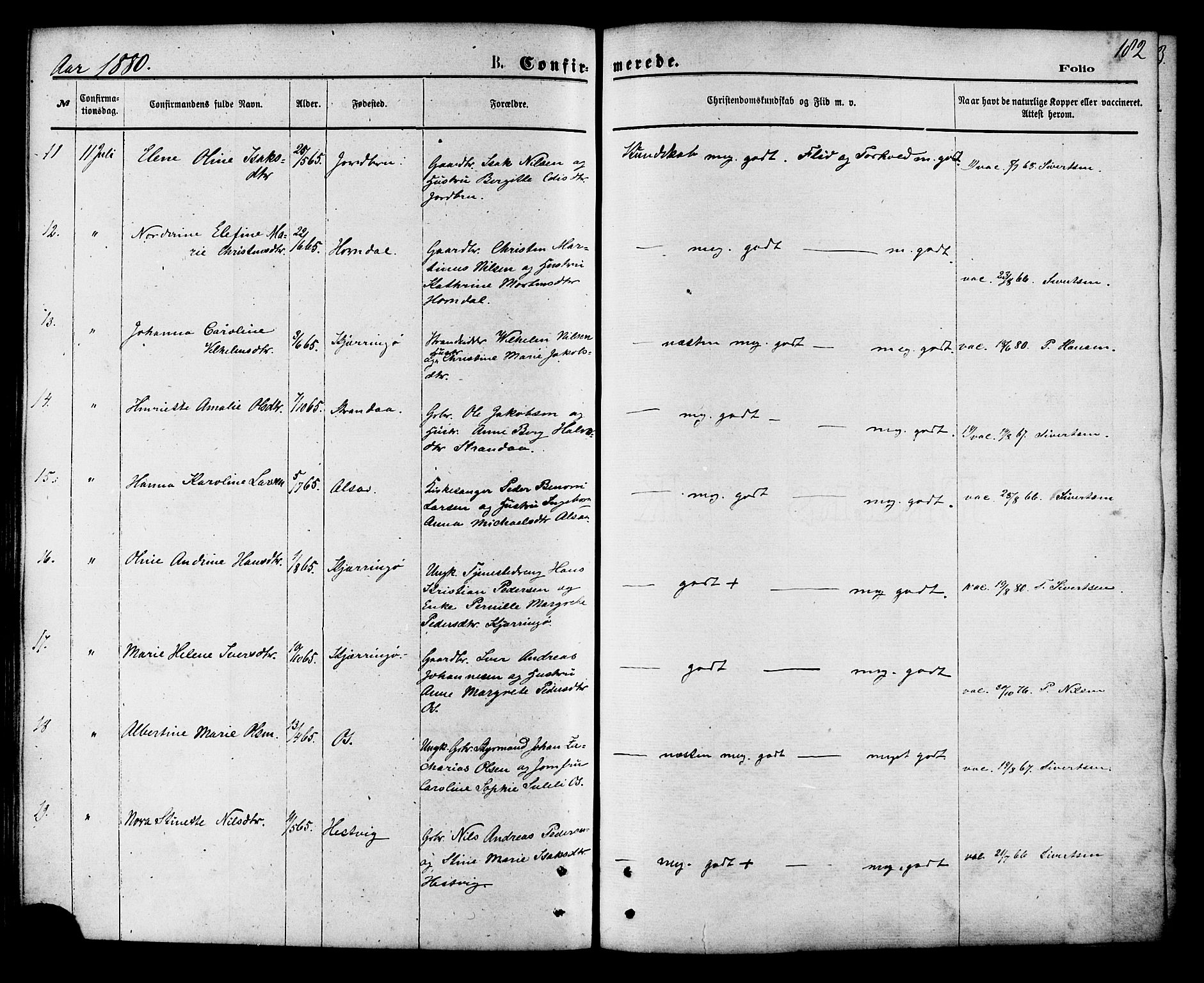 Ministerialprotokoller, klokkerbøker og fødselsregistre - Nordland, AV/SAT-A-1459/853/L0771: Parish register (official) no. 853A10, 1870-1881, p. 182