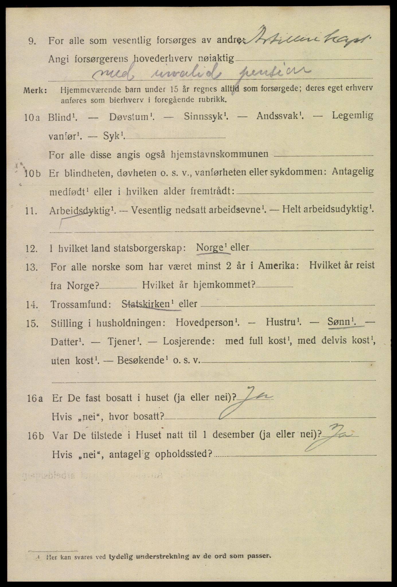 SAK, 1920 census for Kristiansand, 1920, p. 31404