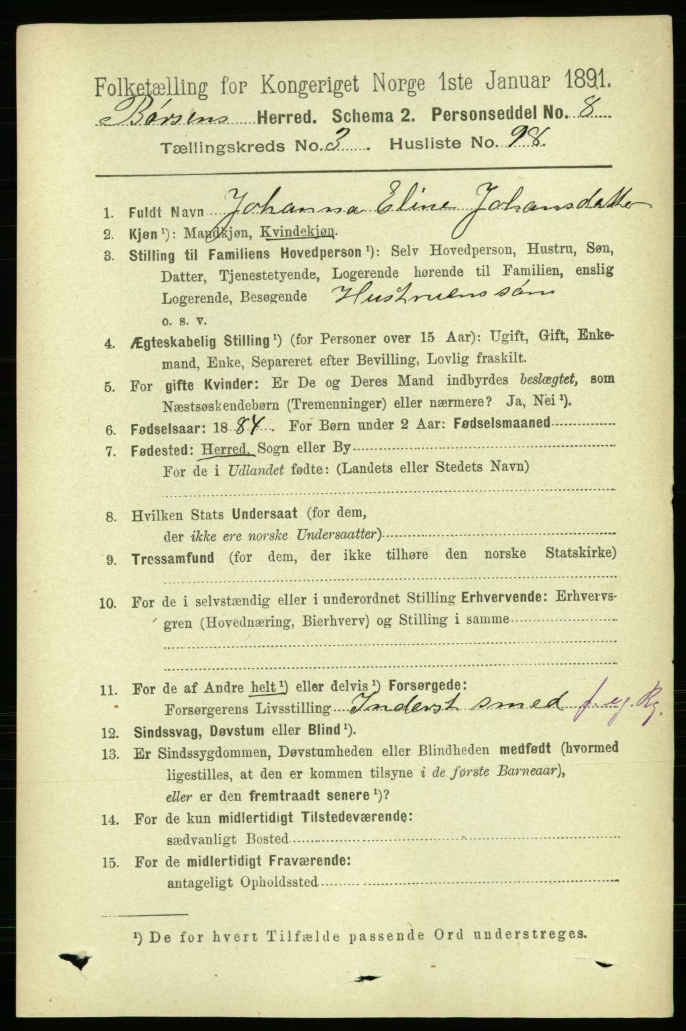 RA, 1891 census for 1658 Børsa, 1891, p. 1371