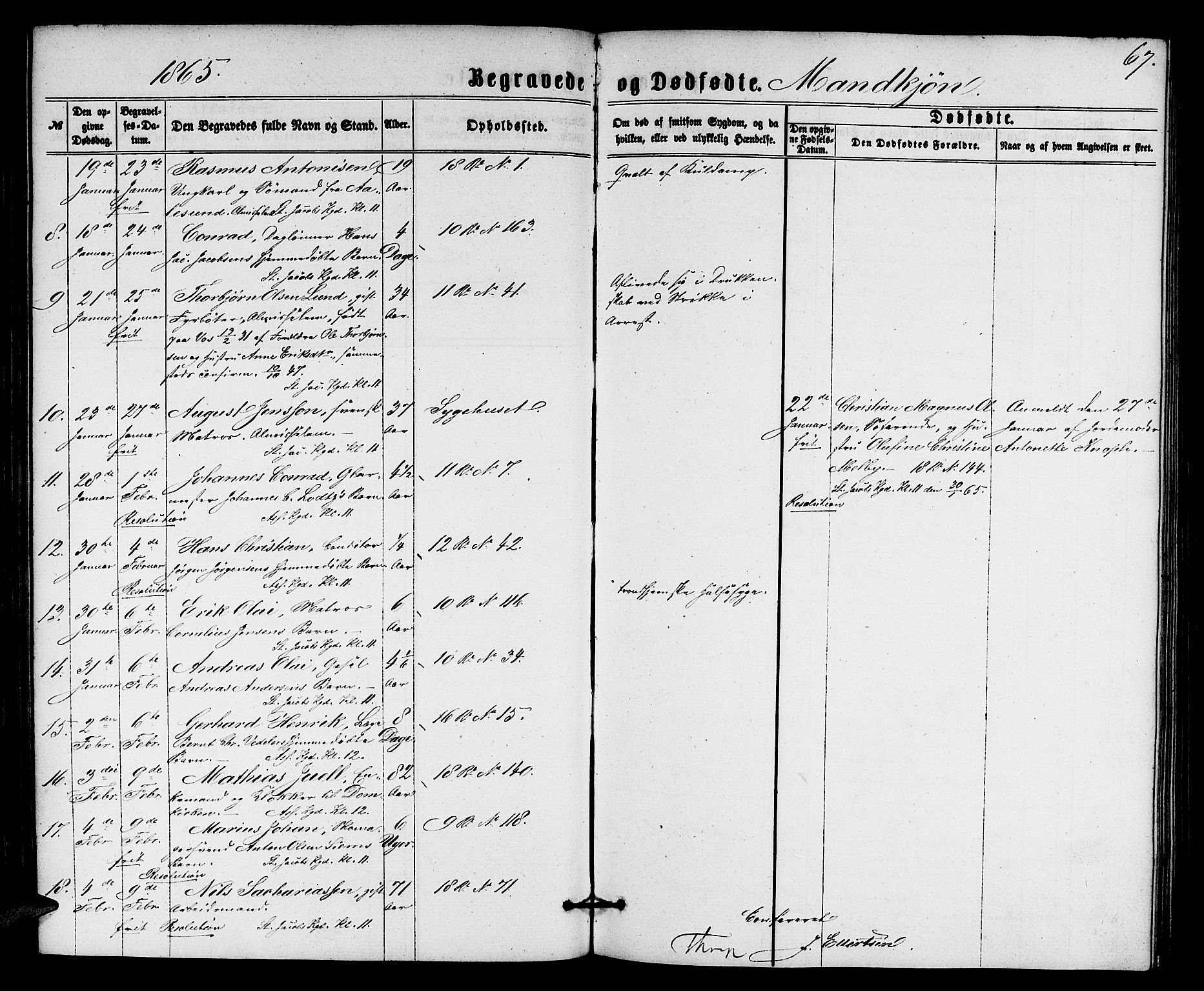 Domkirken sokneprestembete, AV/SAB-A-74801/H/Hab/L0039: Parish register (copy) no. E 3, 1860-1868, p. 67