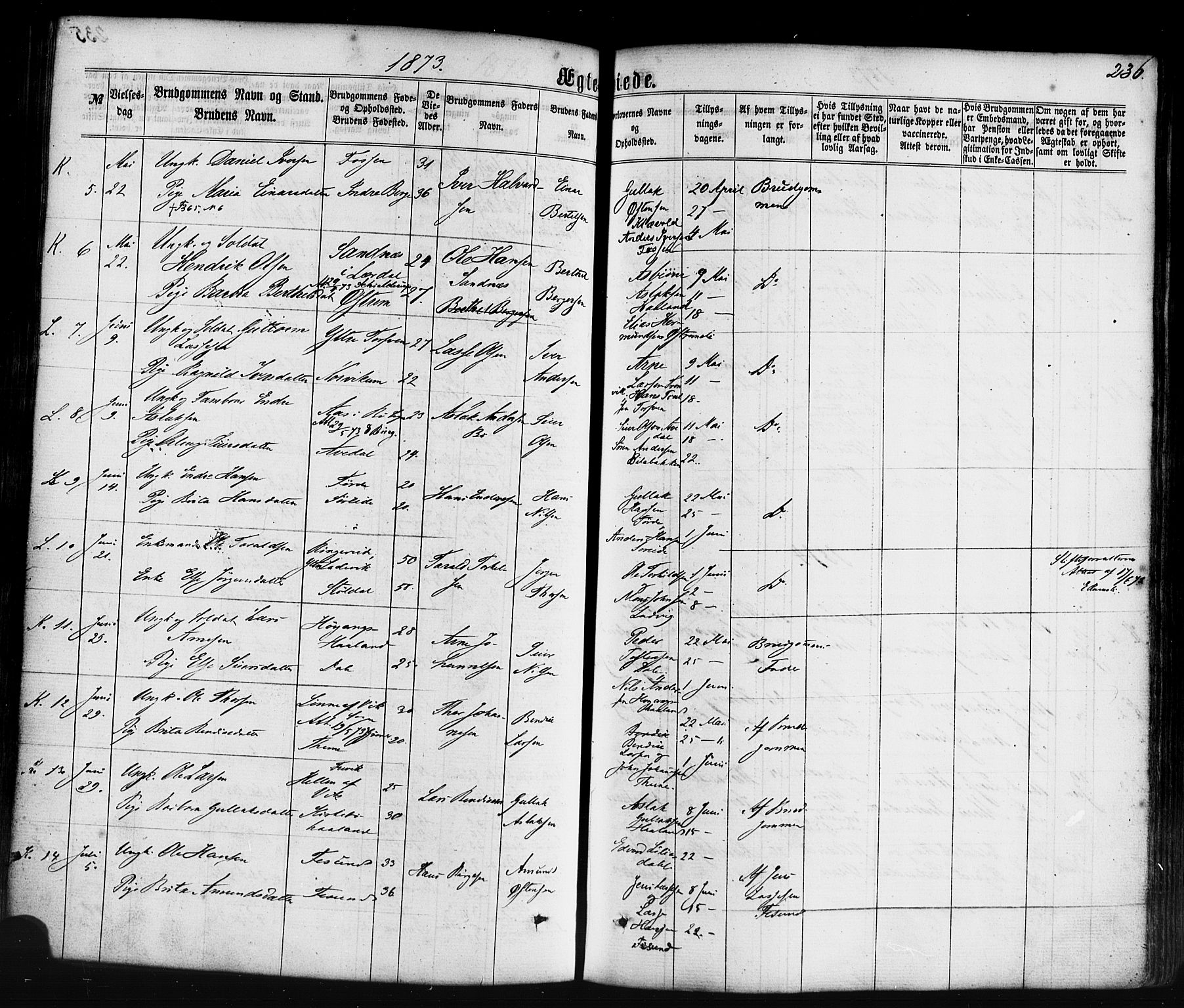 Lavik sokneprestembete, SAB/A-80901: Parish register (official) no. A 4, 1864-1881, p. 236