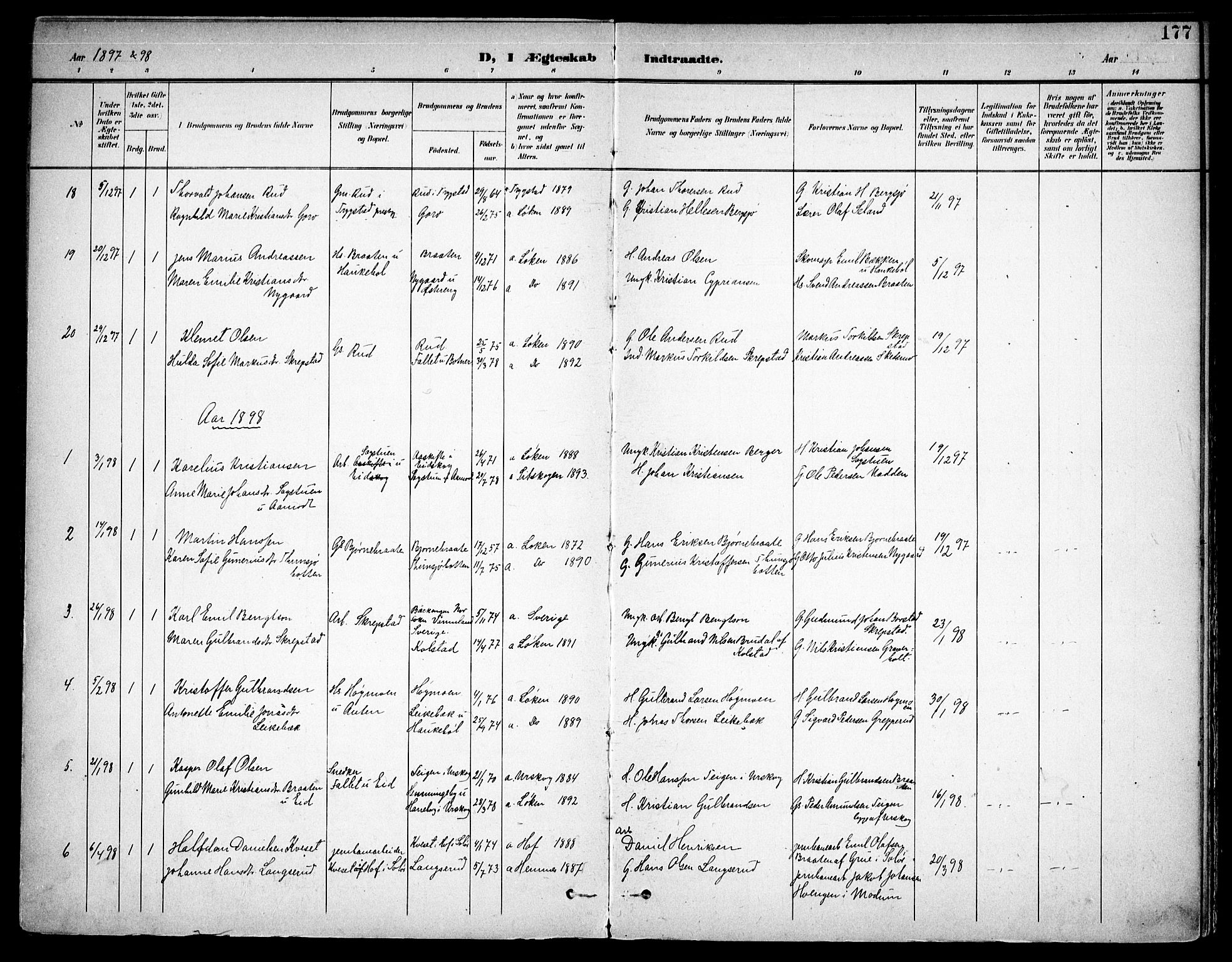 Høland prestekontor Kirkebøker, SAO/A-10346a/F/Fa/L0015: Parish register (official) no. I 15, 1897-1912, p. 177