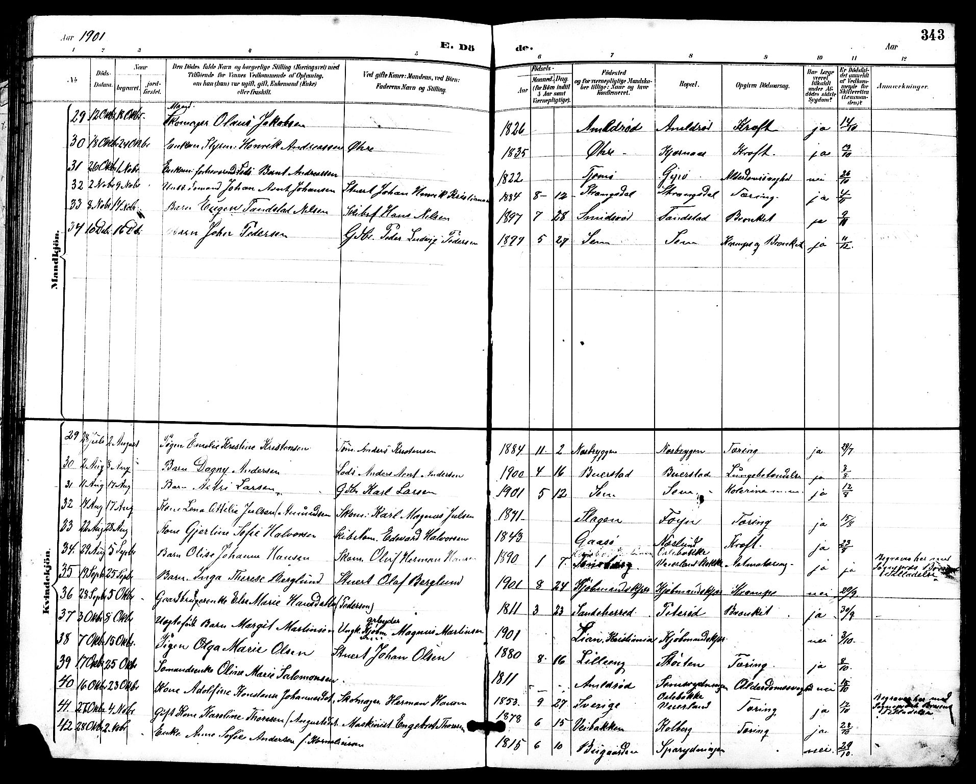 Nøtterøy kirkebøker, AV/SAKO-A-354/G/Ga/L0004: Parish register (copy) no. I 4, 1894-1909, p. 343