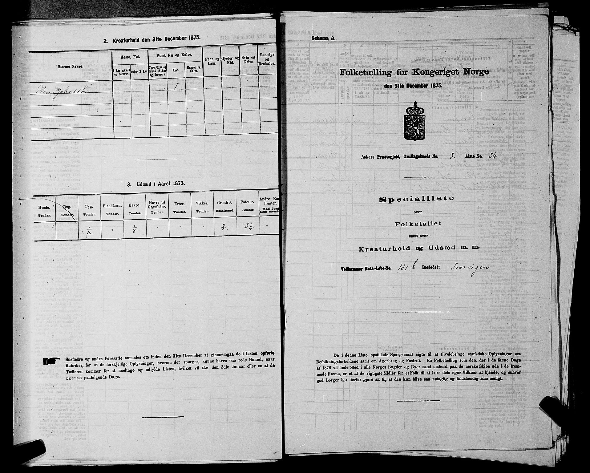 RA, 1875 census for 0220P Asker, 1875, p. 771