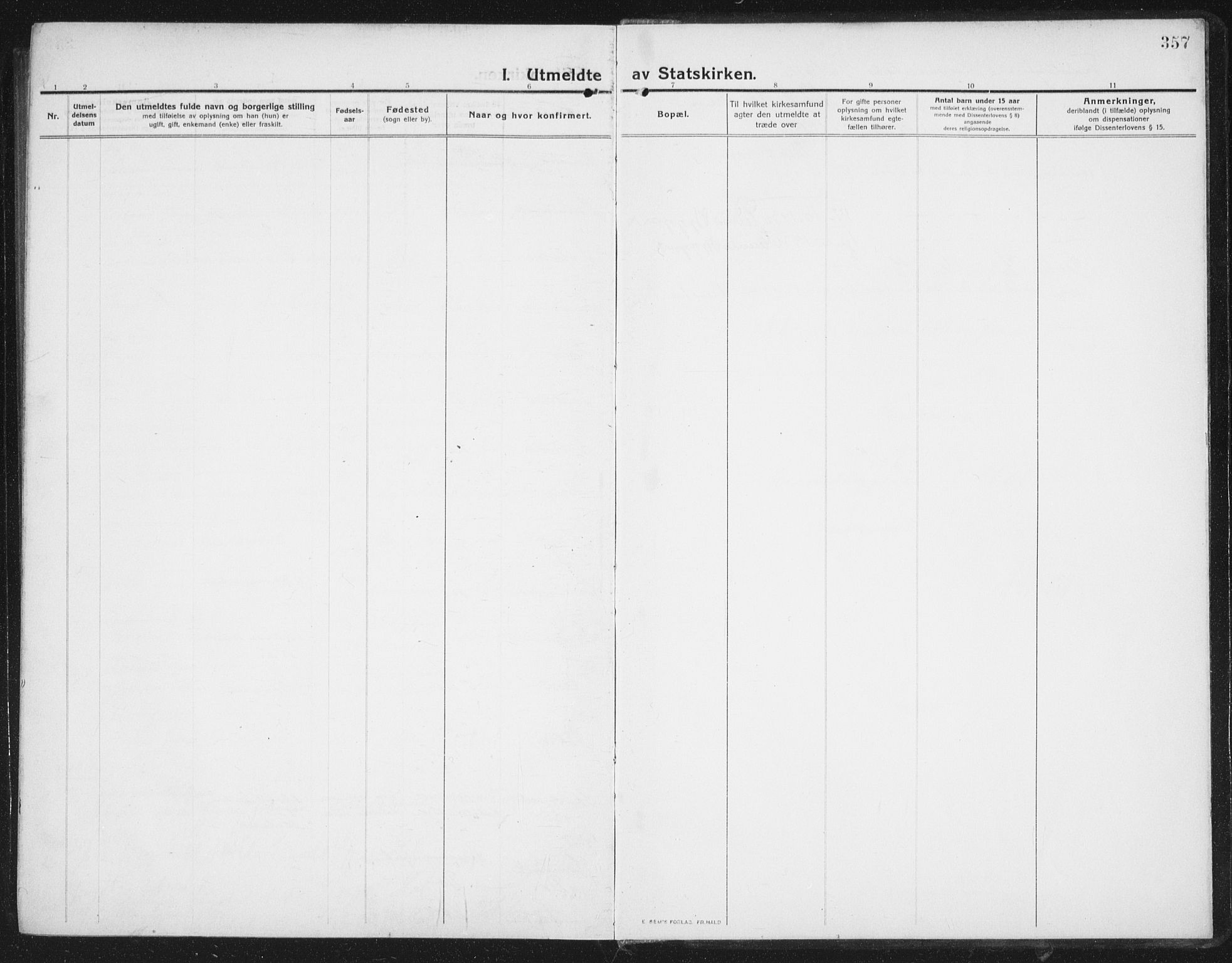 Ministerialprotokoller, klokkerbøker og fødselsregistre - Nordland, AV/SAT-A-1459/882/L1183: Parish register (copy) no. 882C01, 1911-1938, p. 357