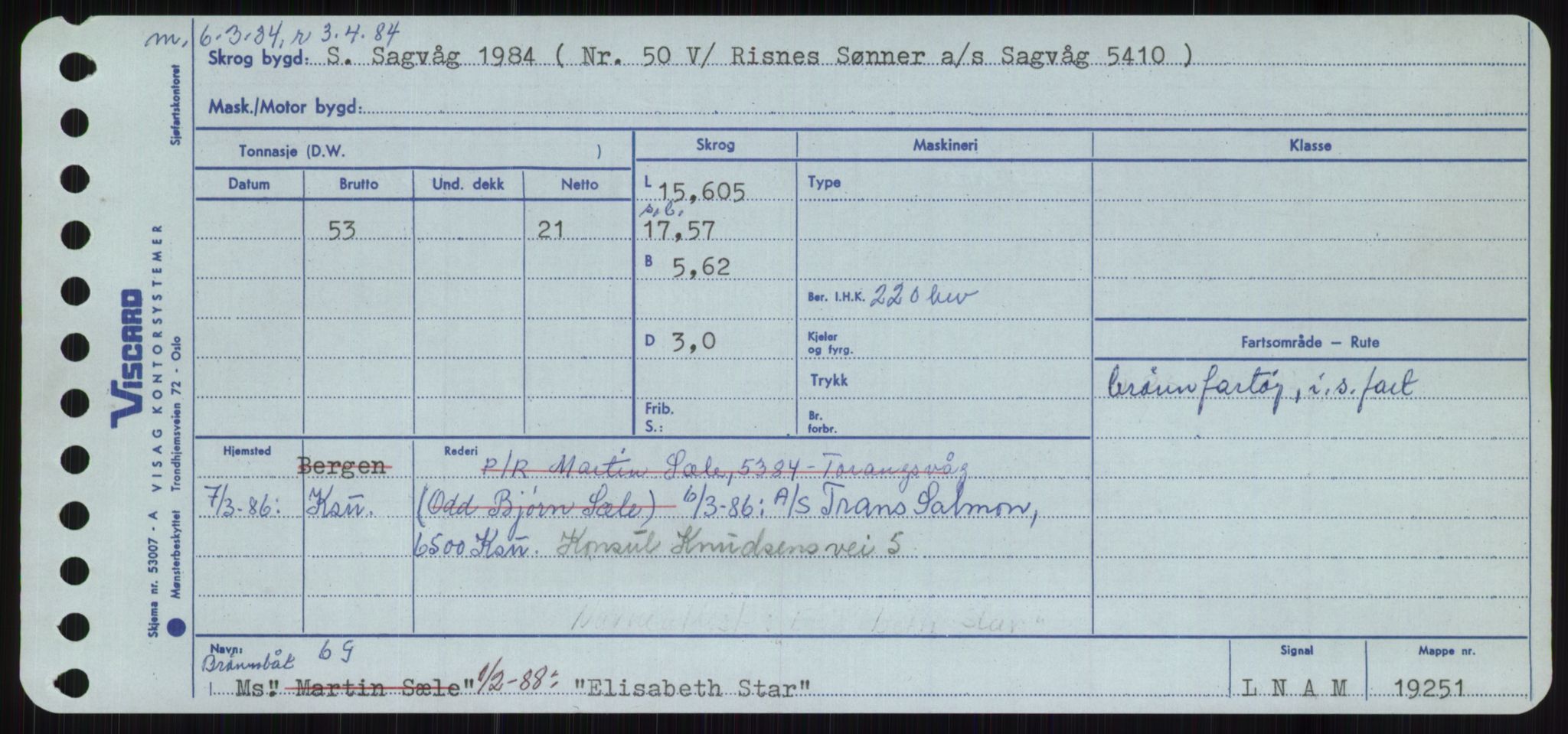 Sjøfartsdirektoratet med forløpere, Skipsmålingen, RA/S-1627/H/Ha/L0002/0001: Fartøy, Eik-Hill / Fartøy, Eik-F, p. 109