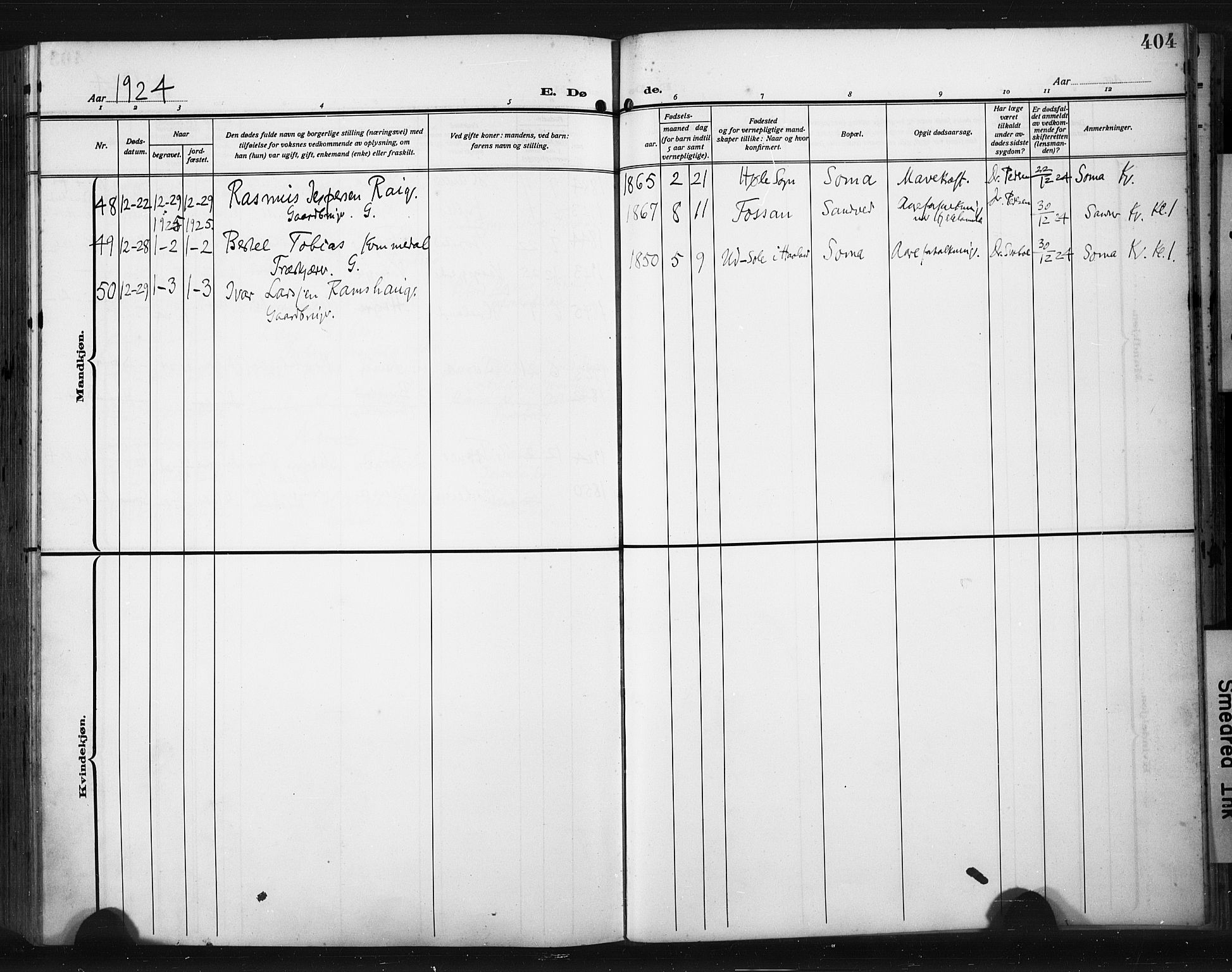 Høyland sokneprestkontor, AV/SAST-A-101799/001/30BA/L0017: Parish register (official) no. A 15, 1912-1924, p. 404