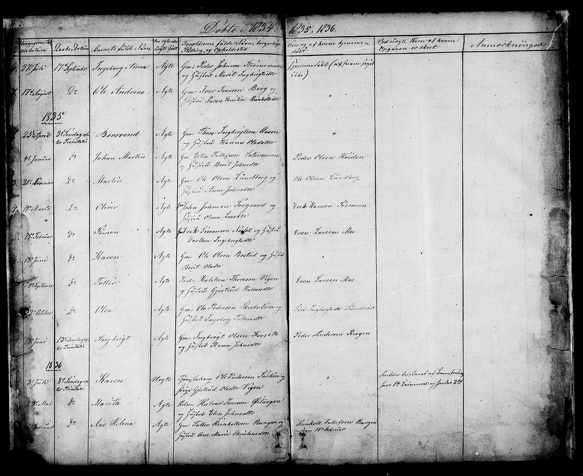 Målselv sokneprestembete, SATØ/S-1311/G/Ga/Gaa/L0002kirke: Parish register (official) no. 2, 1832-1850, p. 6-7