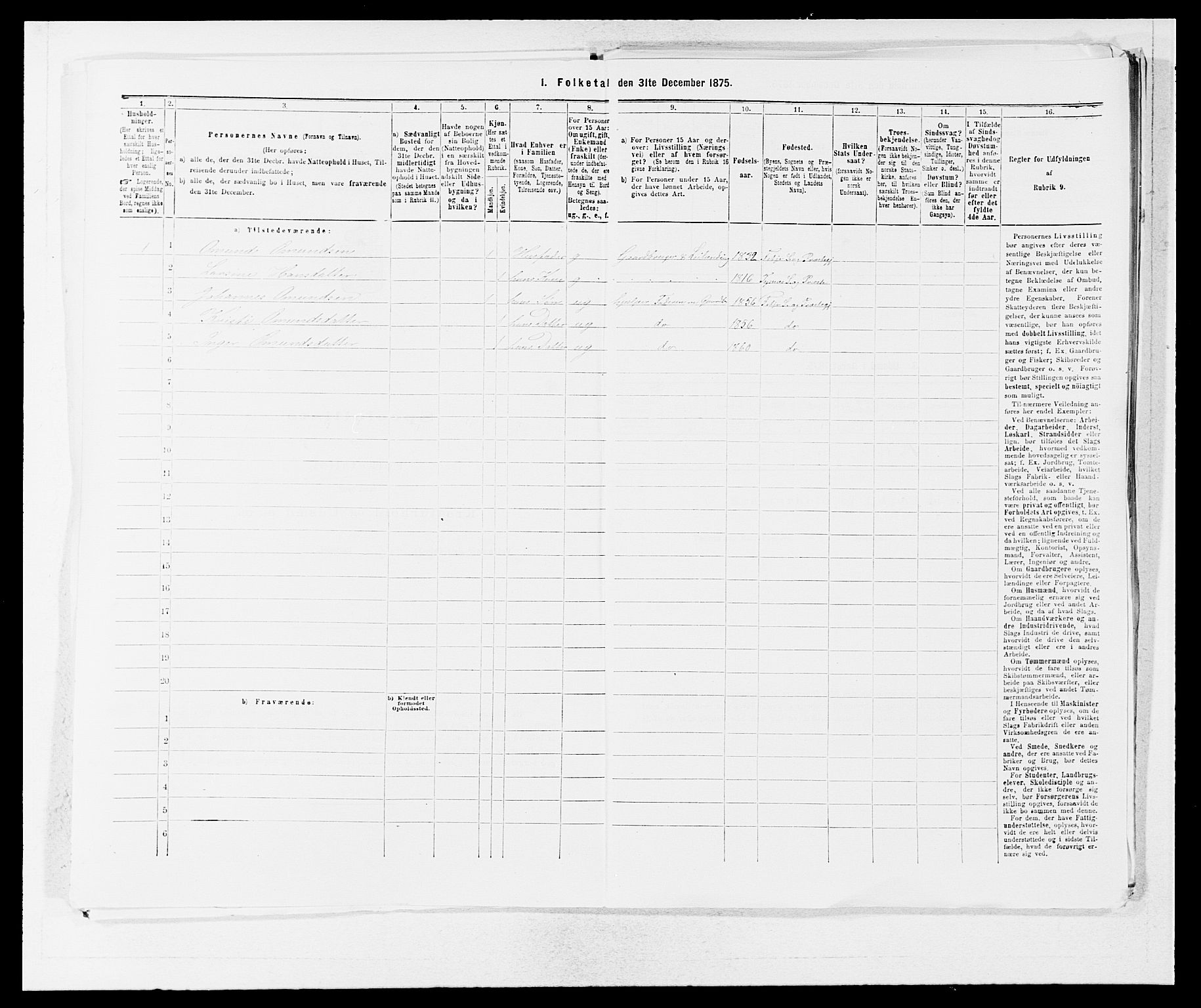 SAB, 1875 census for 1222P Fitjar, 1875, p. 806