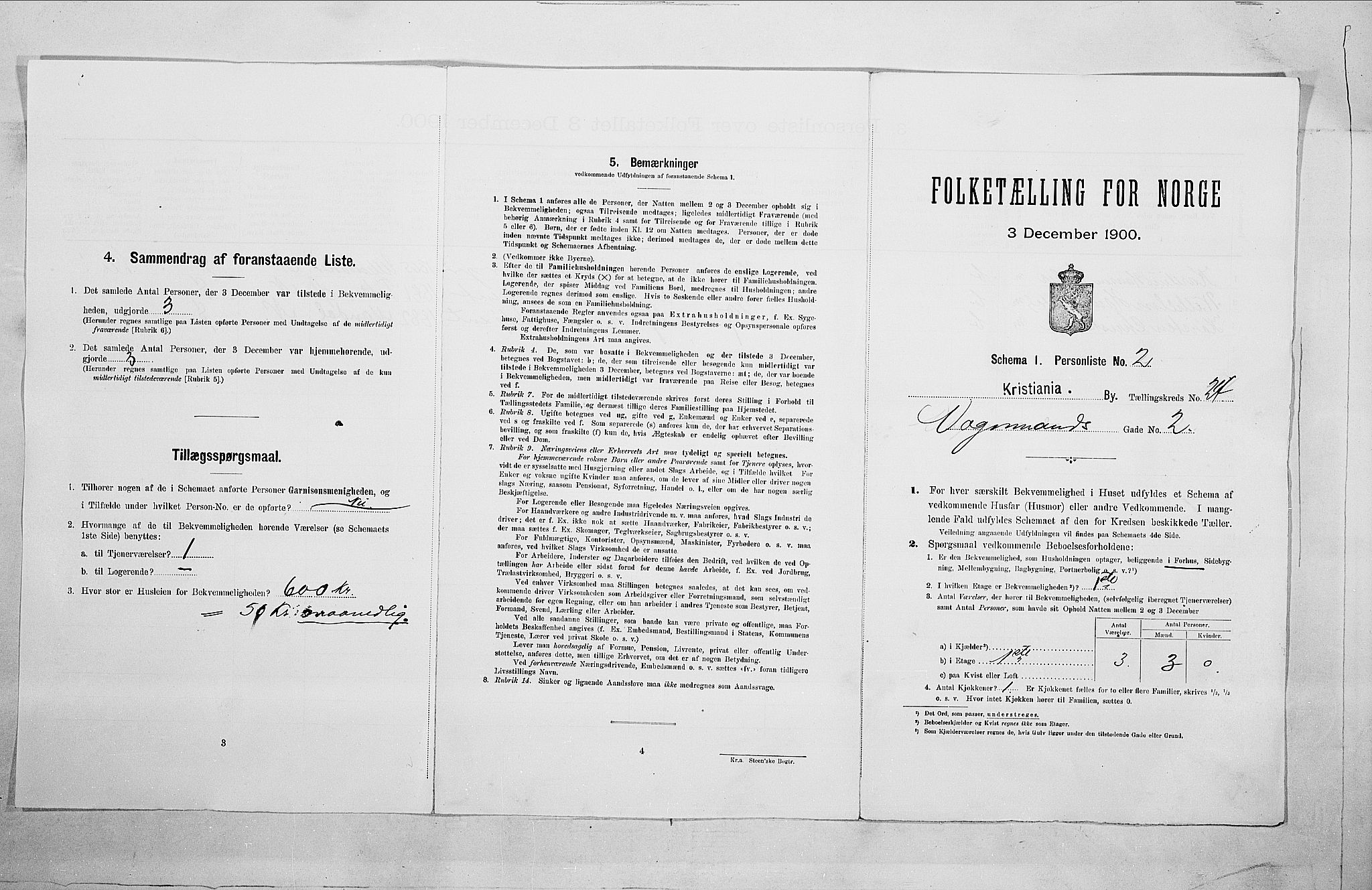 SAO, 1900 census for Kristiania, 1900, p. 113606