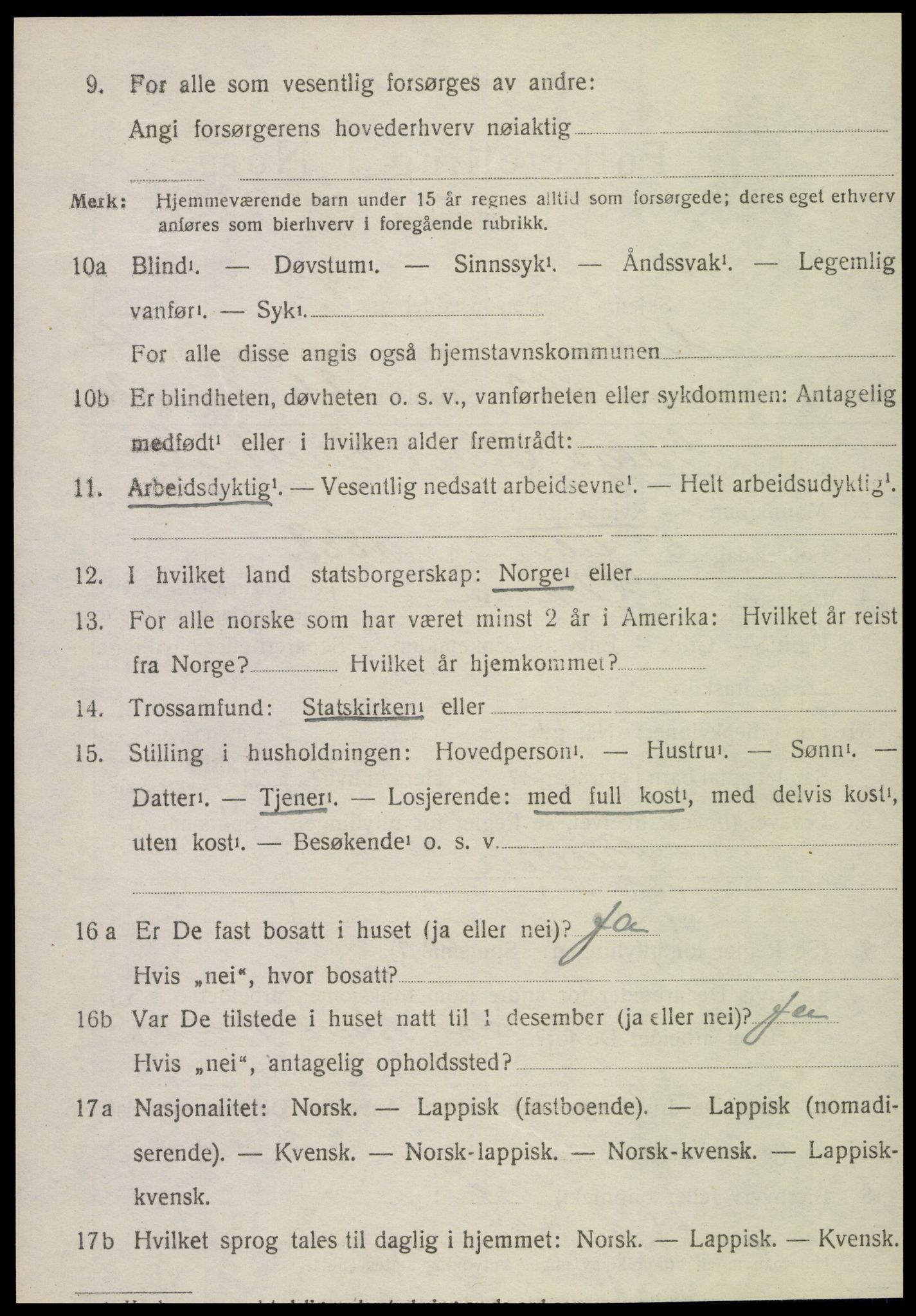 SAT, 1920 census for Vikna, 1920, p. 4400