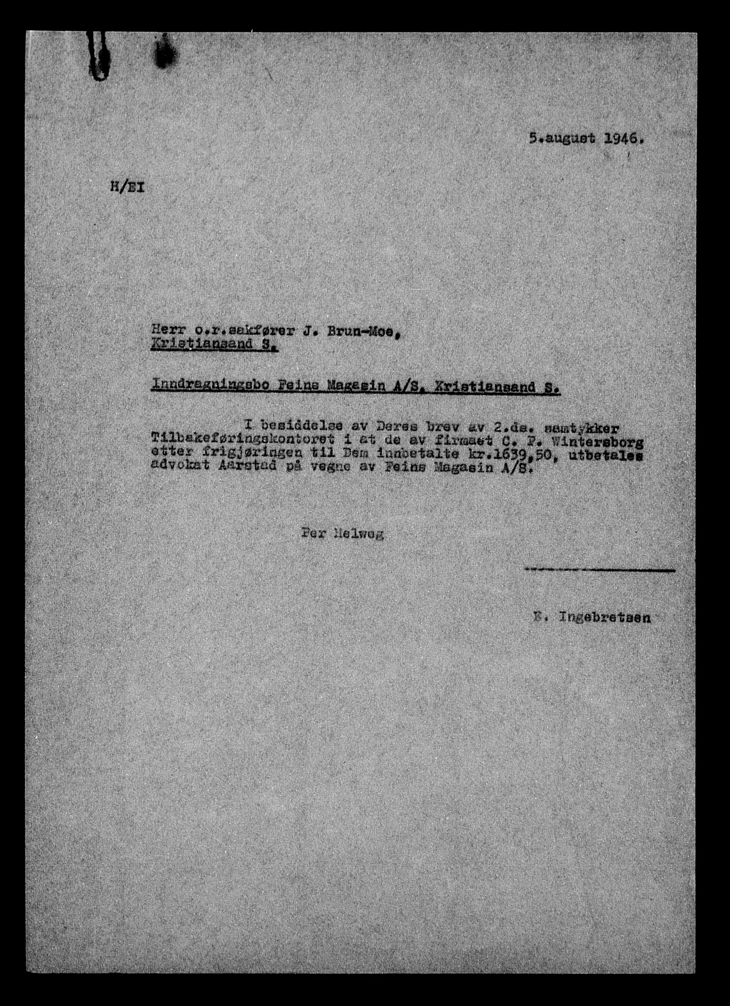 Justisdepartementet, Tilbakeføringskontoret for inndratte formuer, AV/RA-S-1564/H/Hc/Hcd/L0995: --, 1945-1947, p. 328